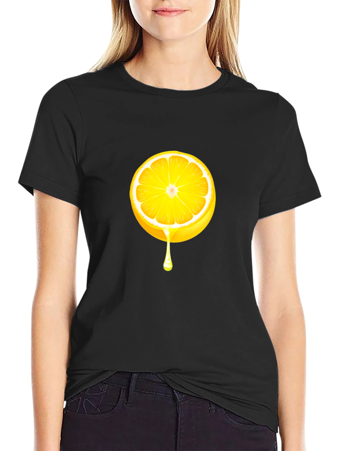 Lemon Slice Graphic T-Shirt - Black