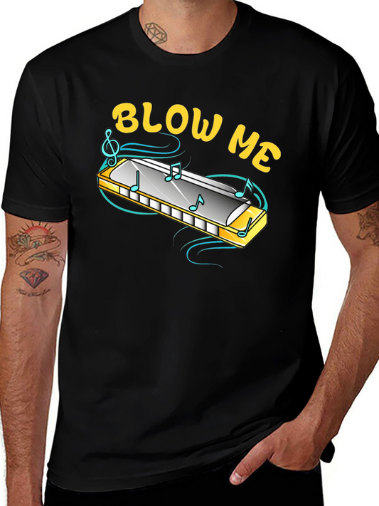 Blow Me Harmonica T-Shirt - Funny Music Tee