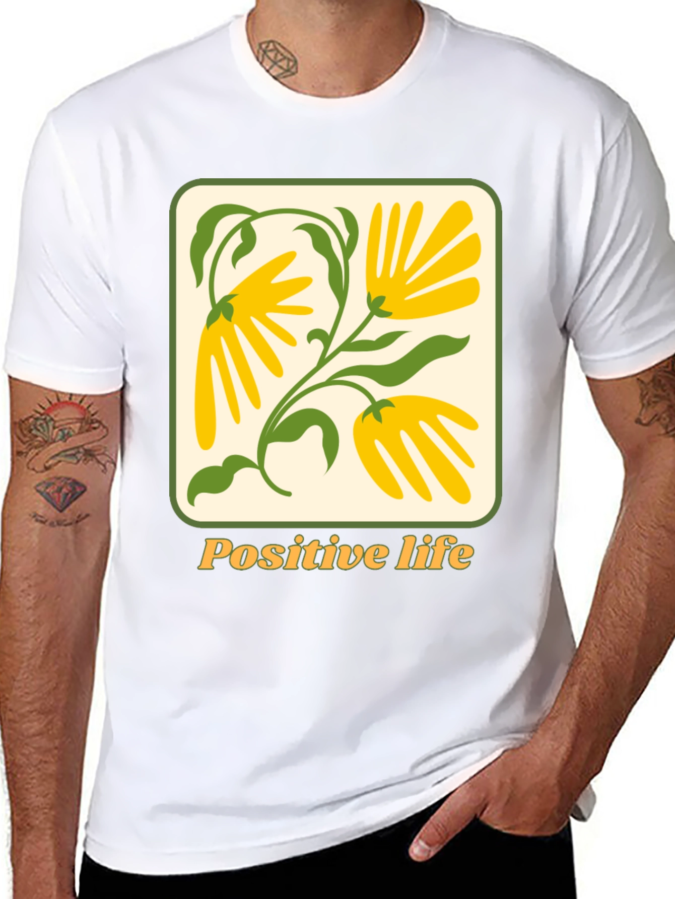 Positive Life Floral Graphic T-Shirt - Unisex