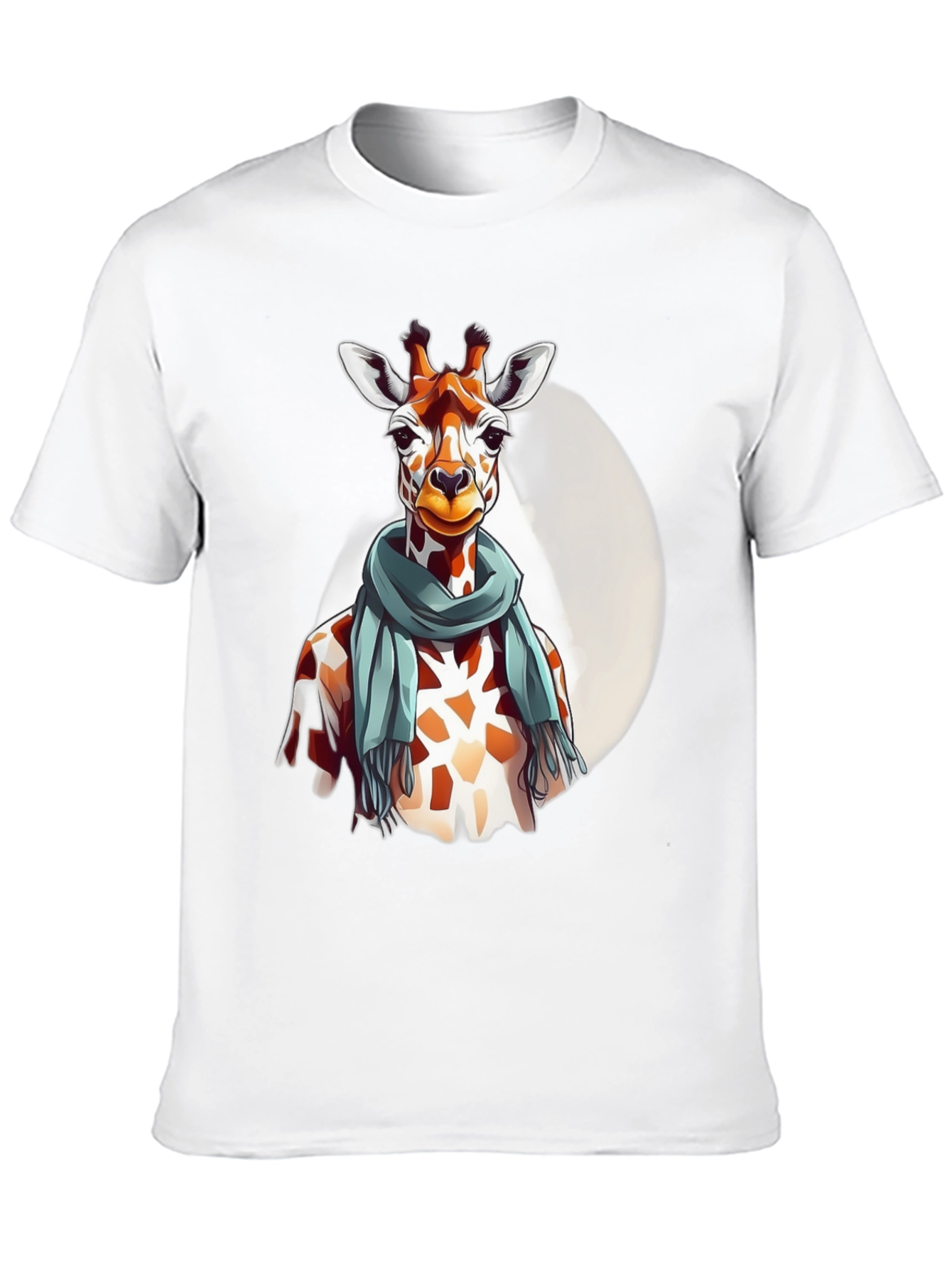Giraffe Scarf Graphic Tee - Unique Design