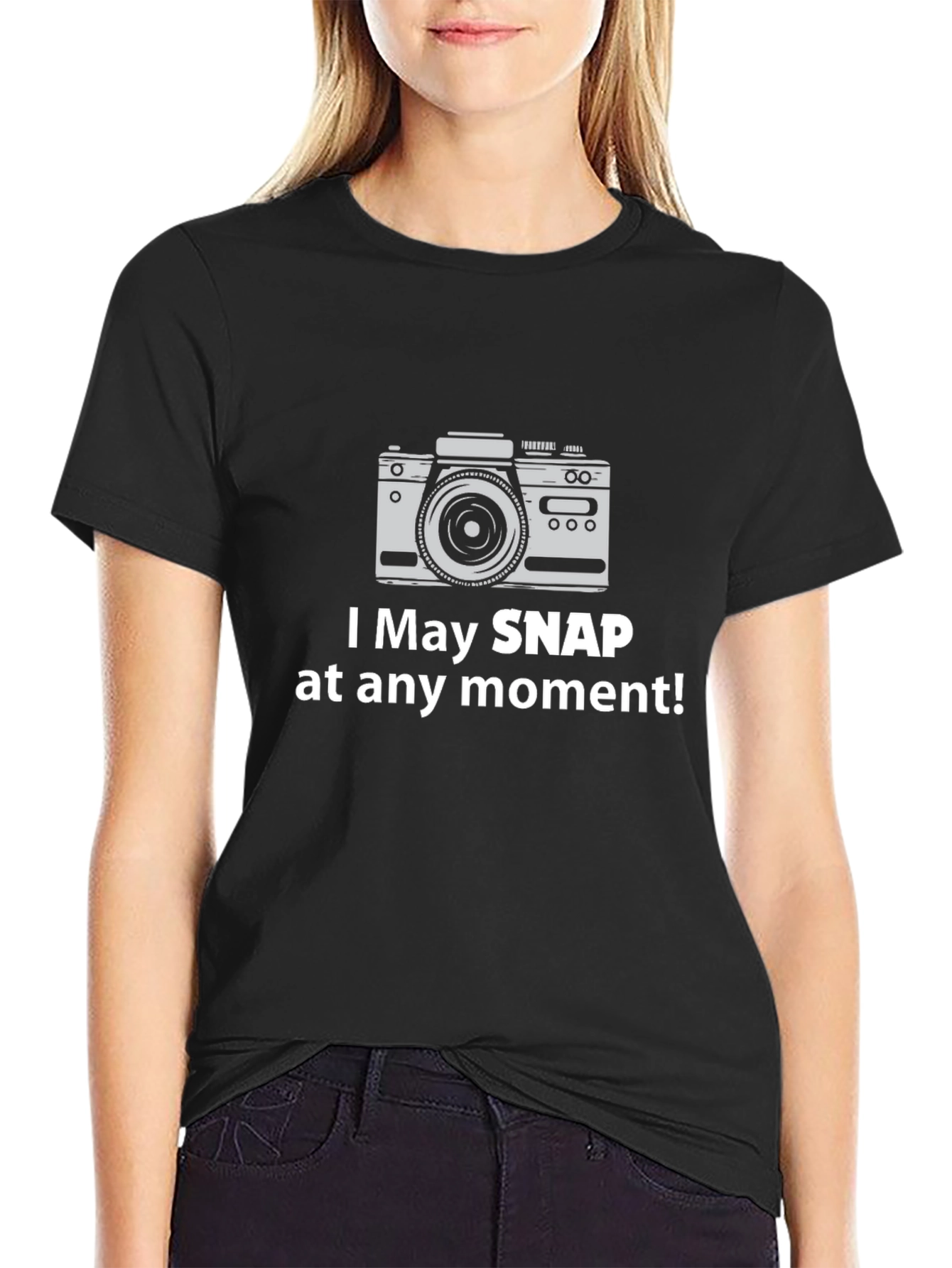 Funny Camera Graphic Tee - Snap At Any Moment