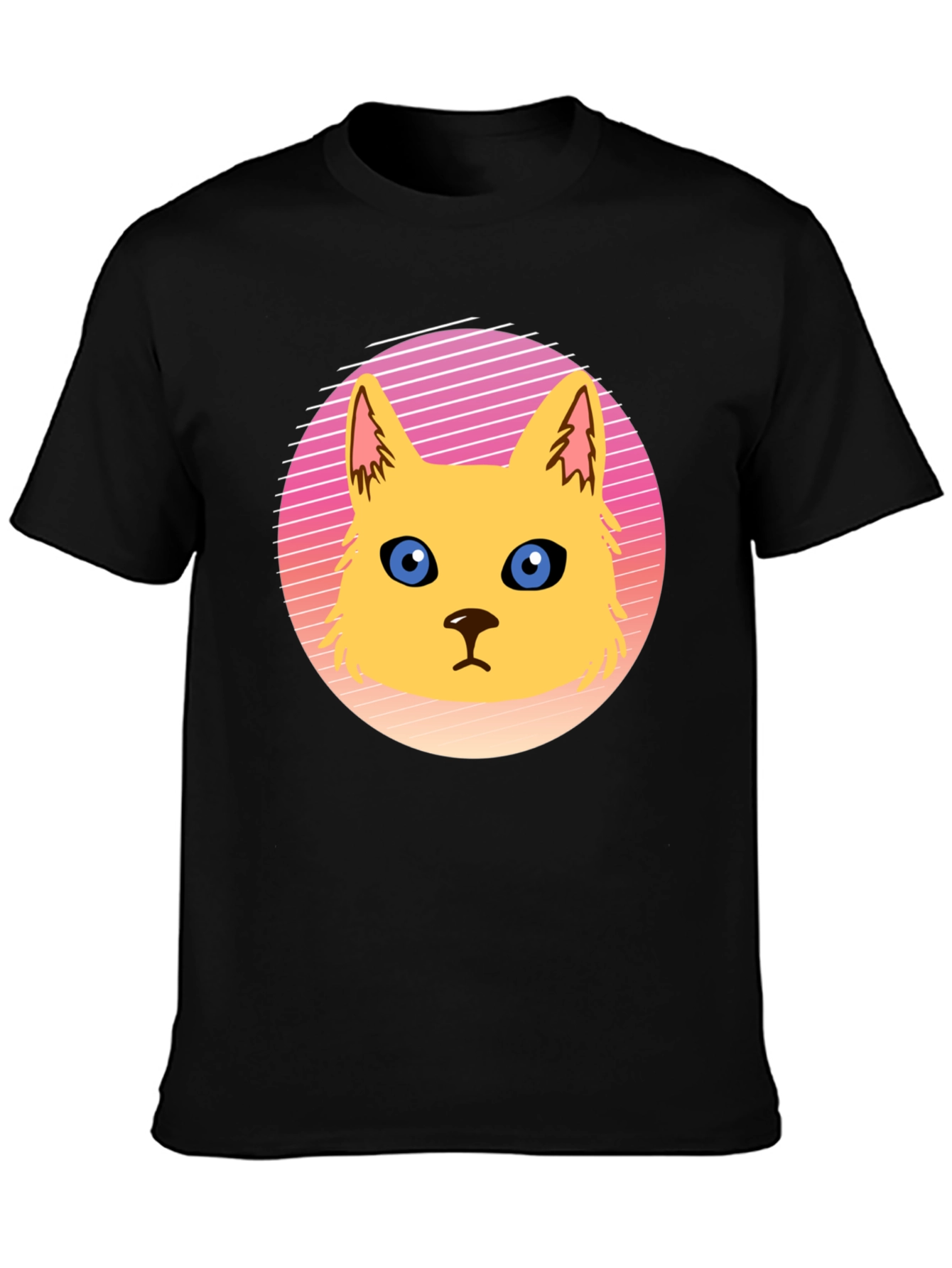 Retro Cat Graphic Tee - Stylish Cotton Blend