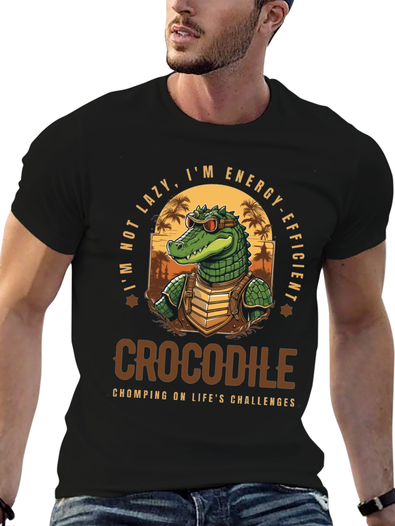 Crocodile Chomp T-Shirt - Lazy? Nope Energy-Efficient!