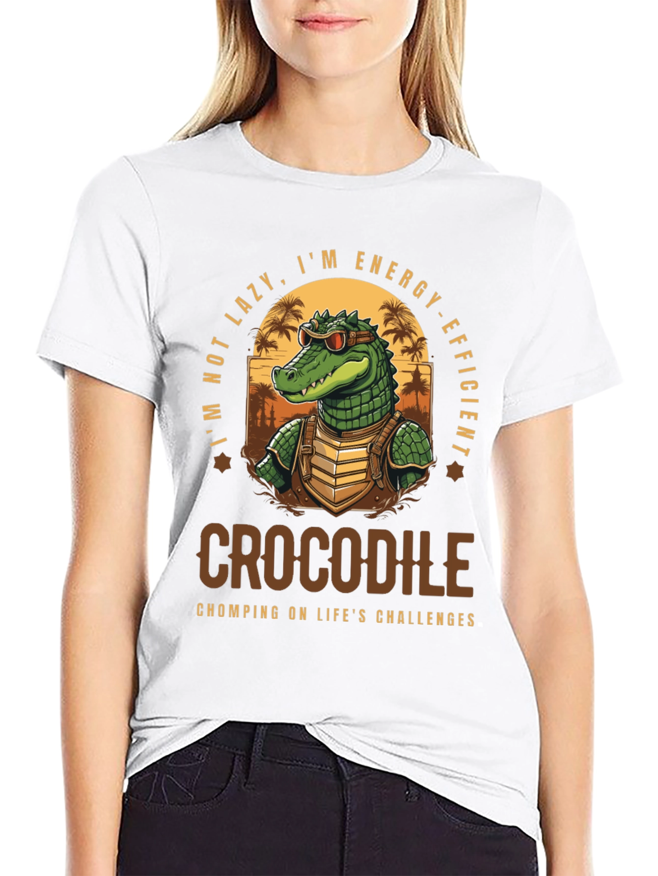 Crocodile Chomp T-Shirt - Lazy? Nope Energy-Efficient!