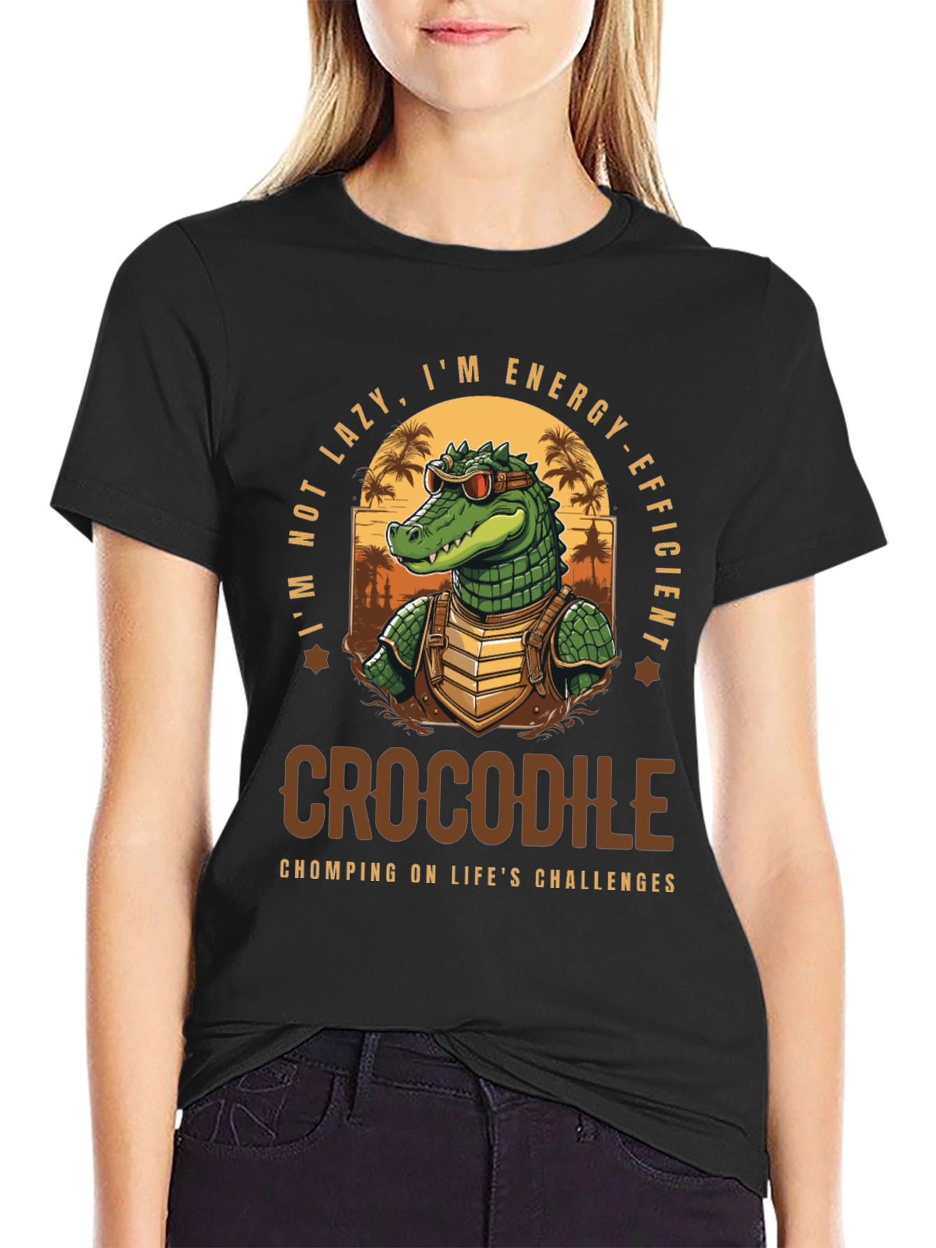 Crocodile Chomp T-Shirt - Lazy? Nope Energy-Efficient!