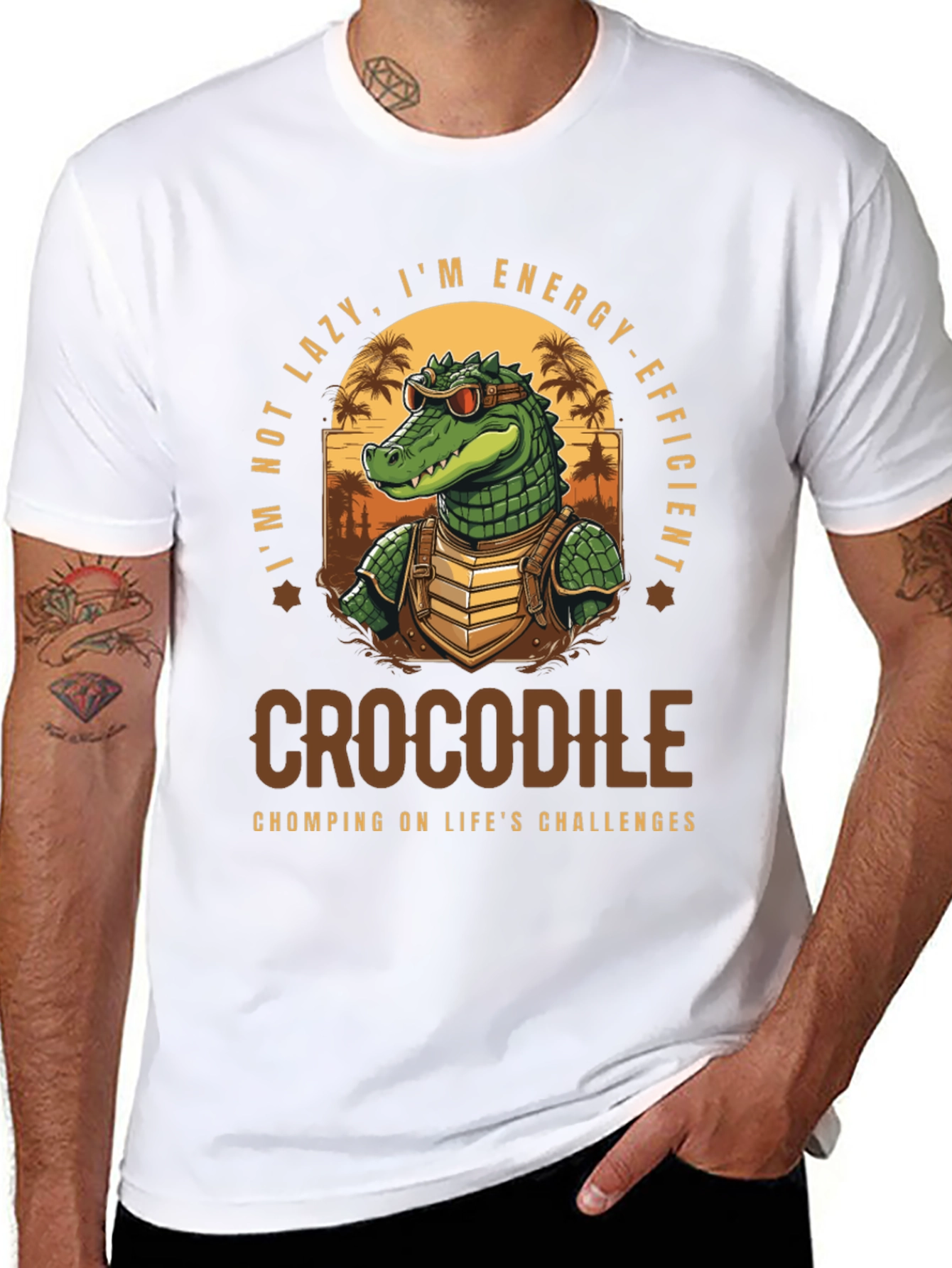 Crocodile Chomp T-Shirt - Lazy? Nope Energy-Efficient!