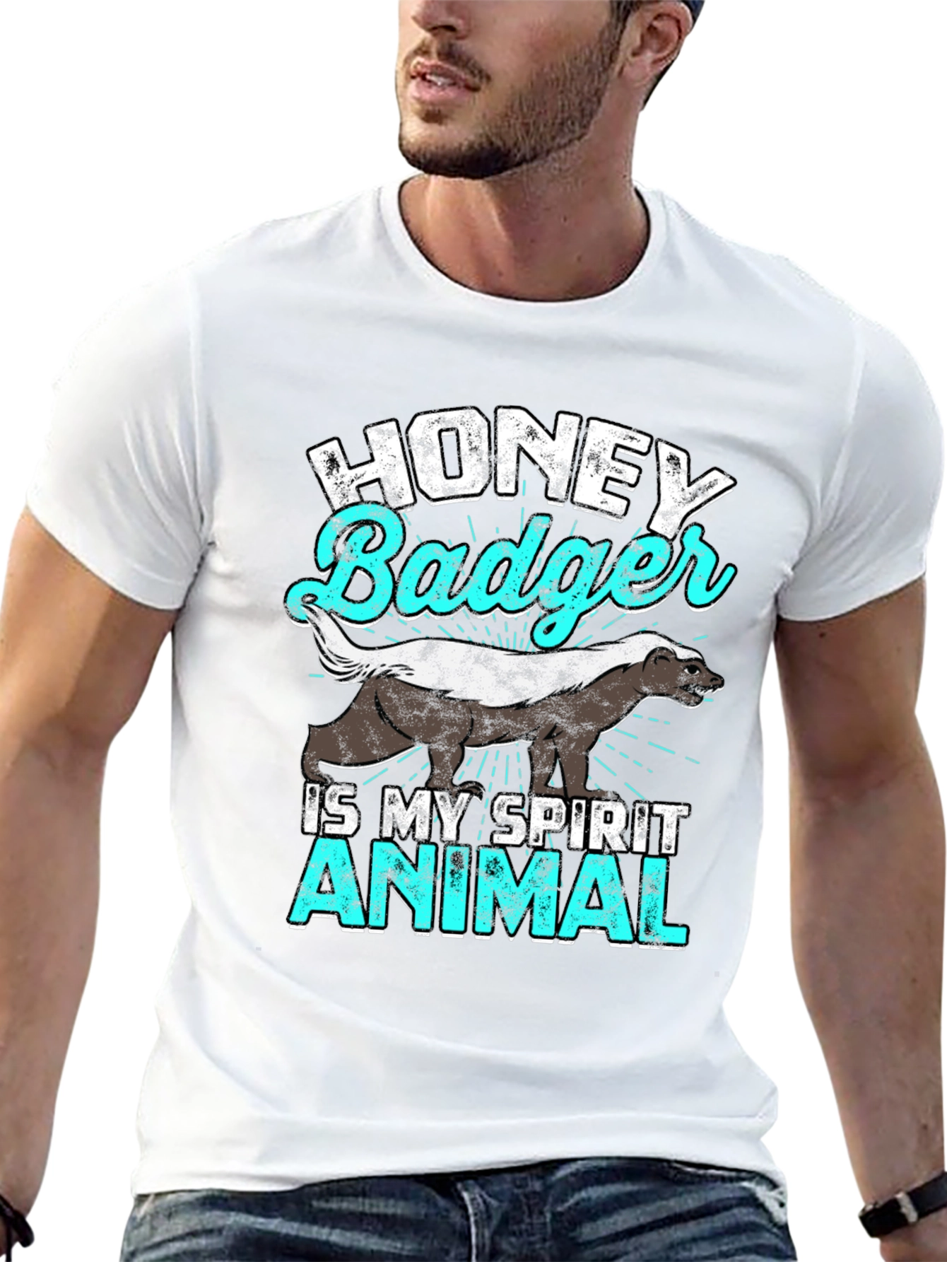 Honey Badger Spirit Animal T-Shirt - Black Cotton Tee