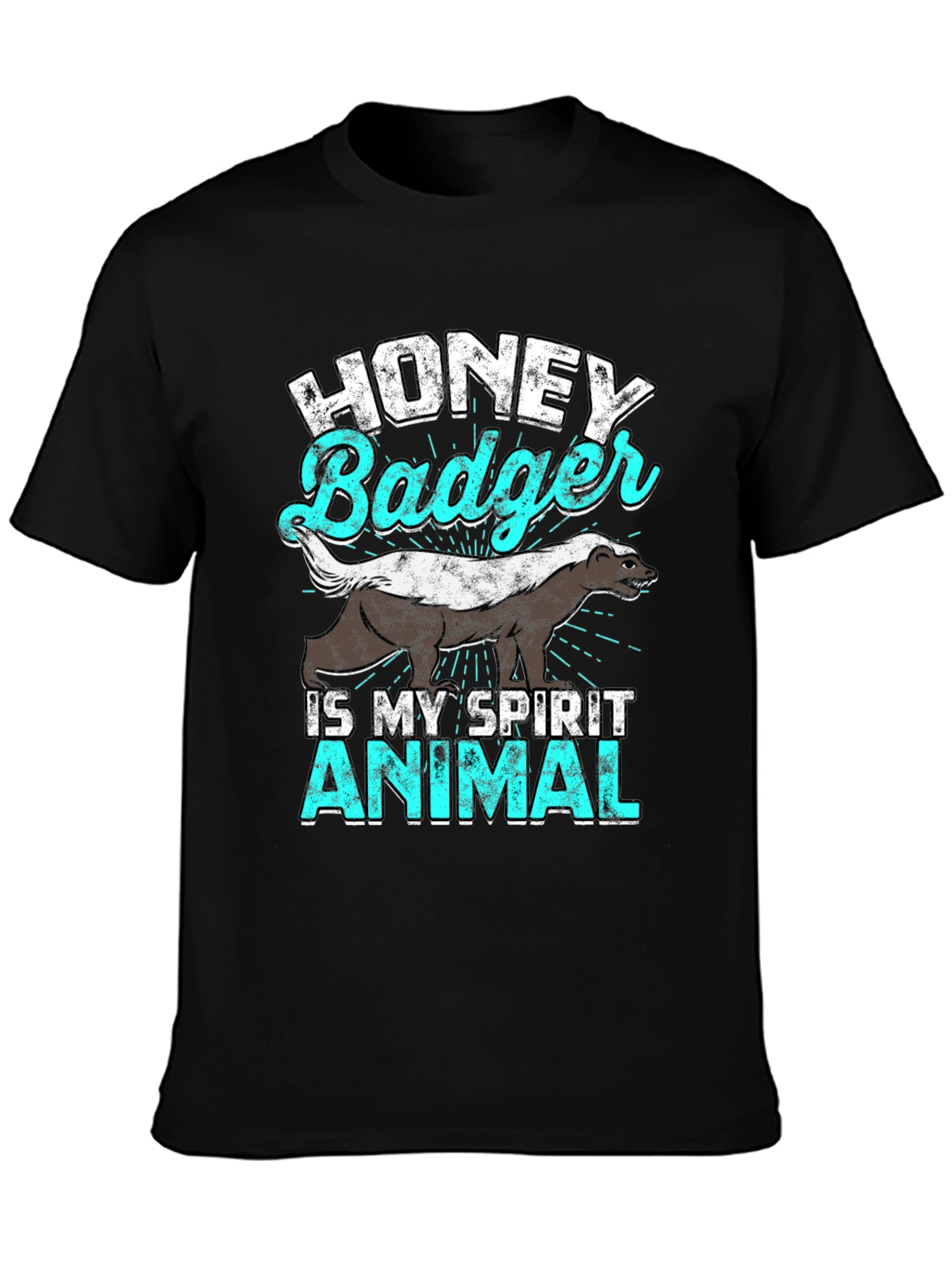 Honey Badger Spirit Animal T-Shirt - Black Cotton Tee