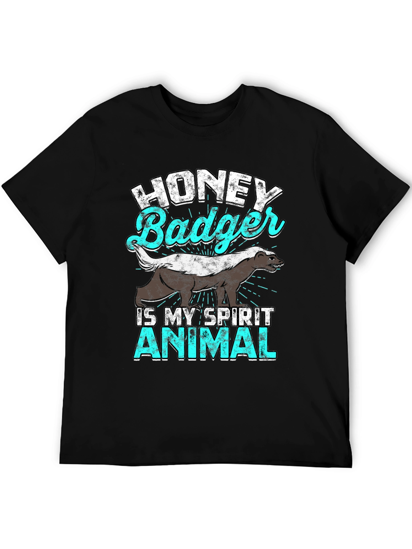 Honey Badger Spirit Animal T-Shirt - Black Cotton Tee