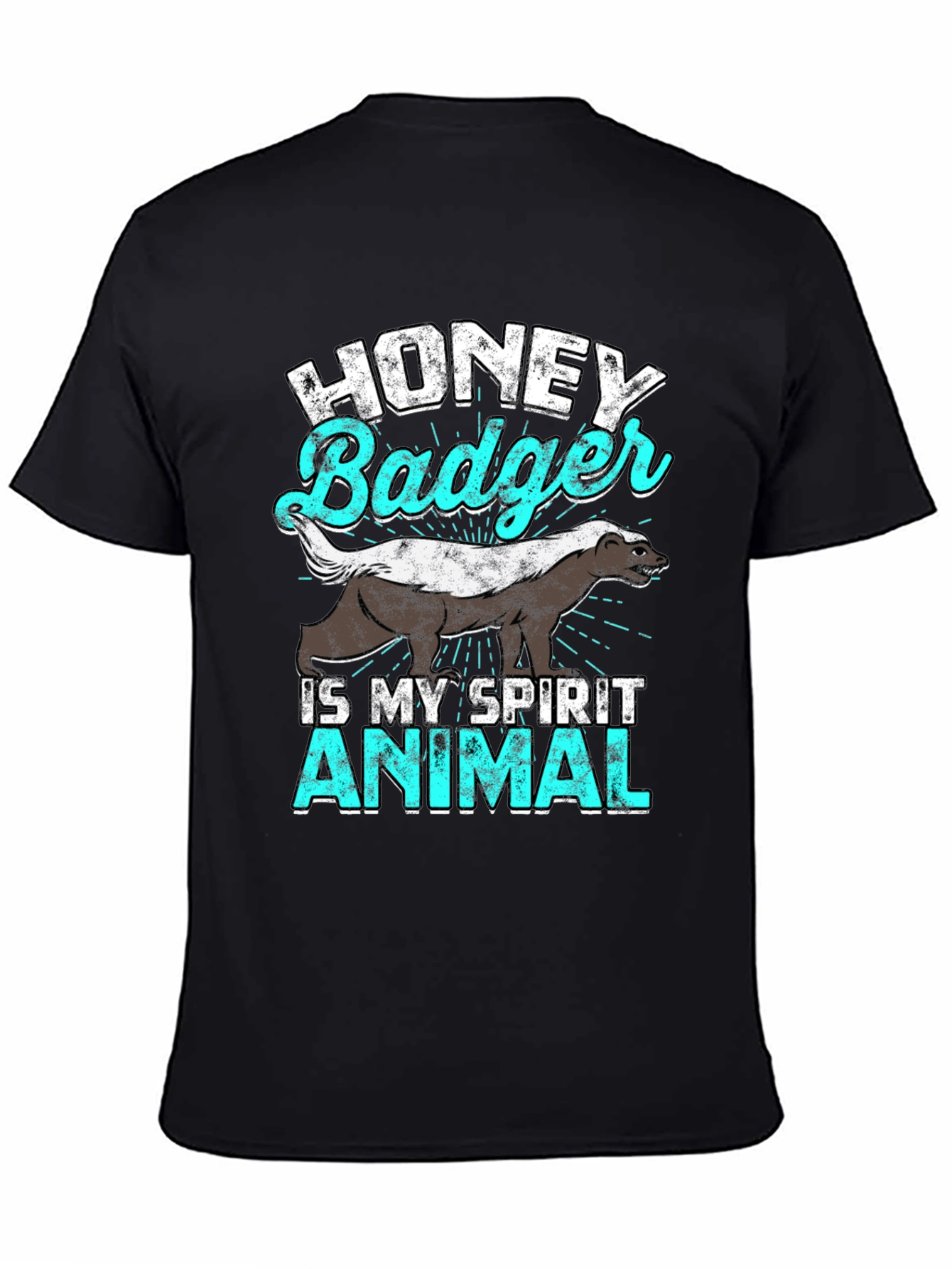 Honey Badger Spirit Animal T-Shirt - Black Cotton Tee