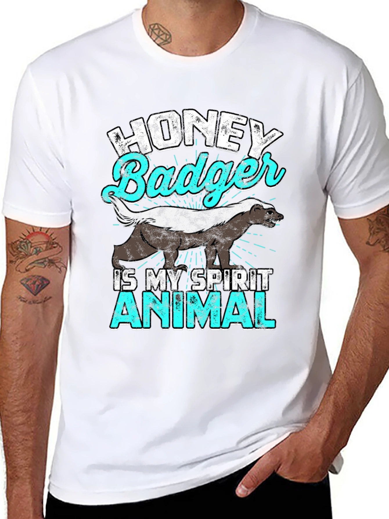 Honey Badger Spirit Animal T-Shirt - Black Cotton Tee