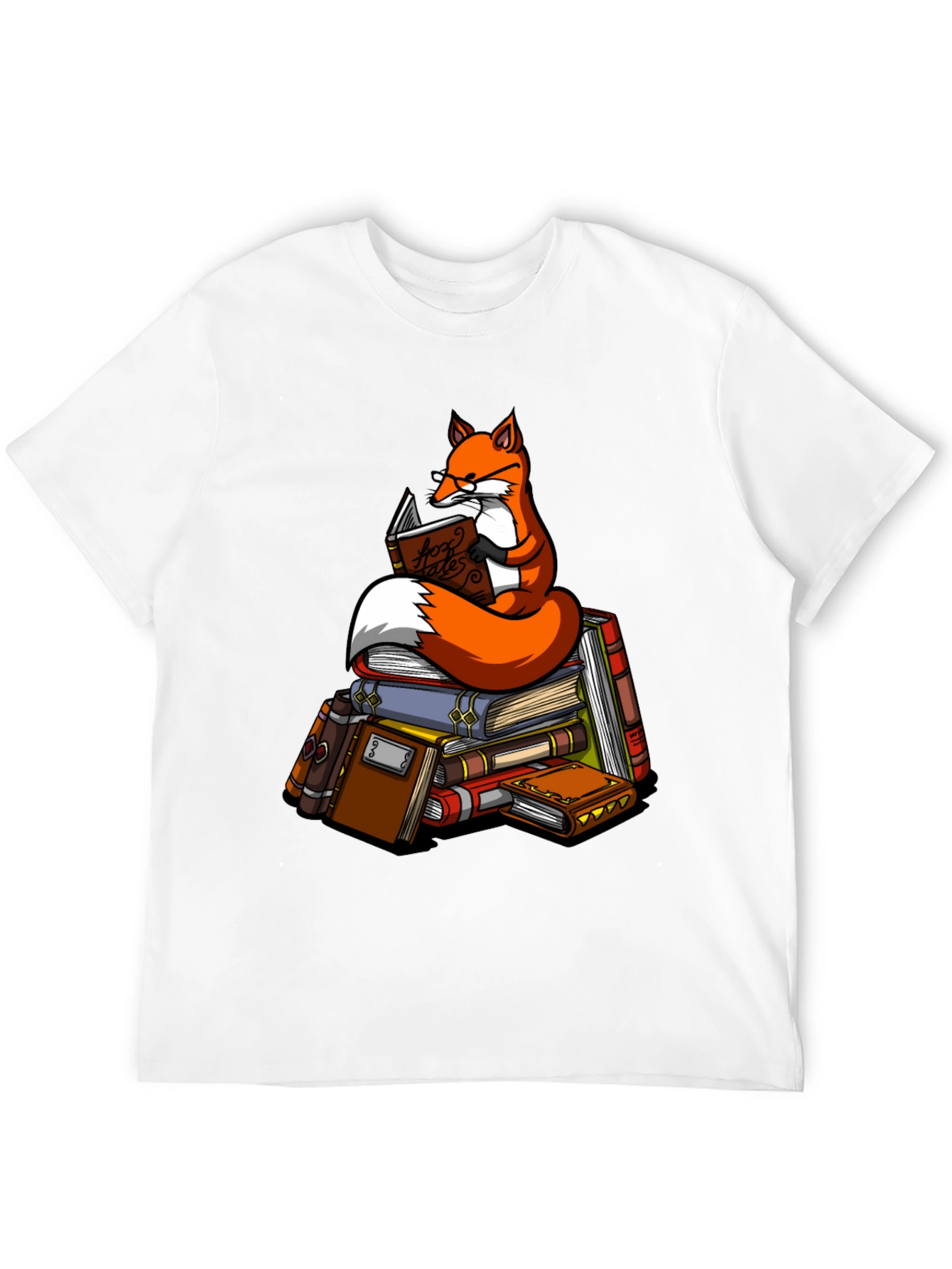 Fox Reading Books T-Shirt - Clever Design