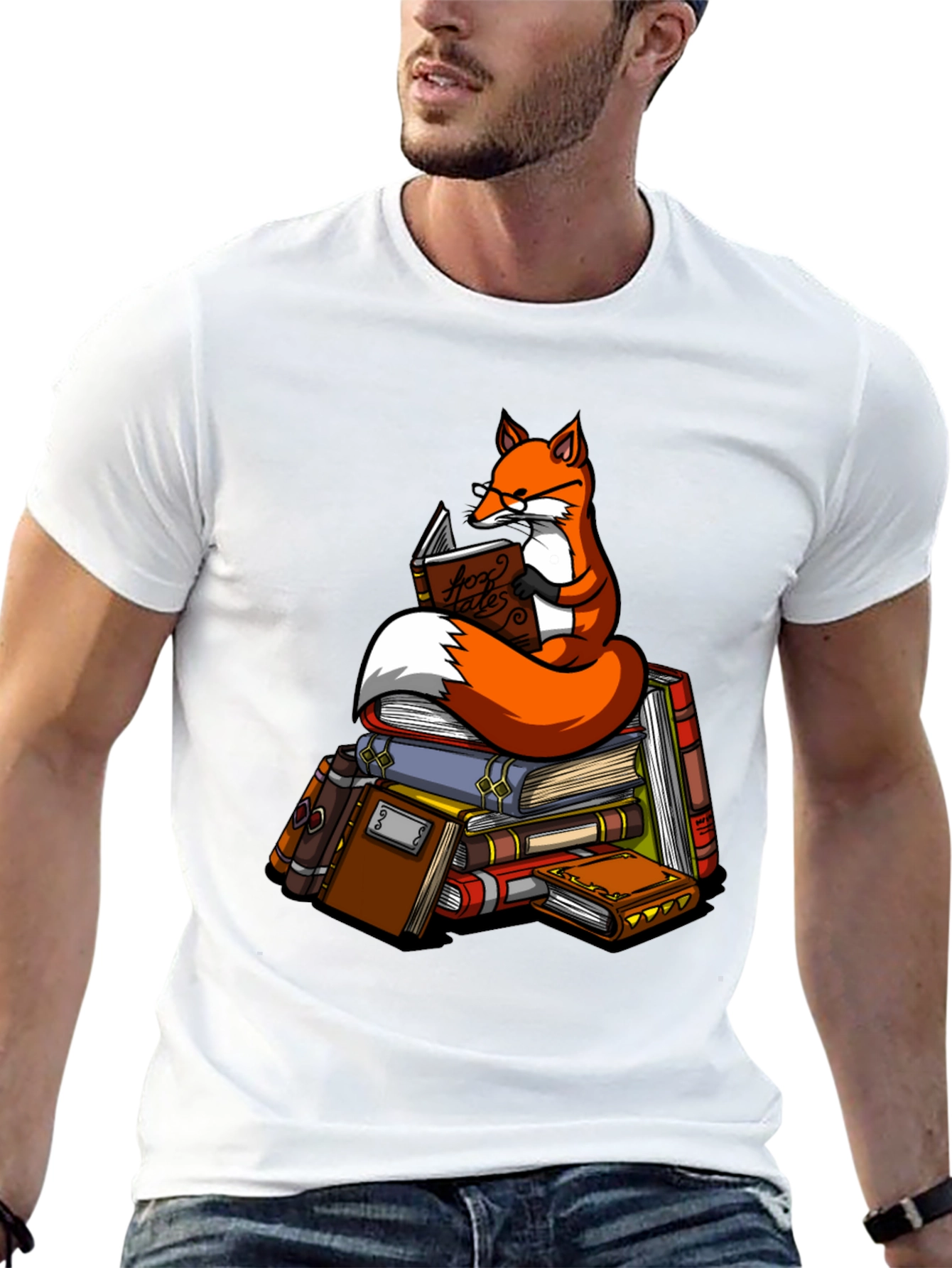 Fox Reading Books T-Shirt - Clever Design