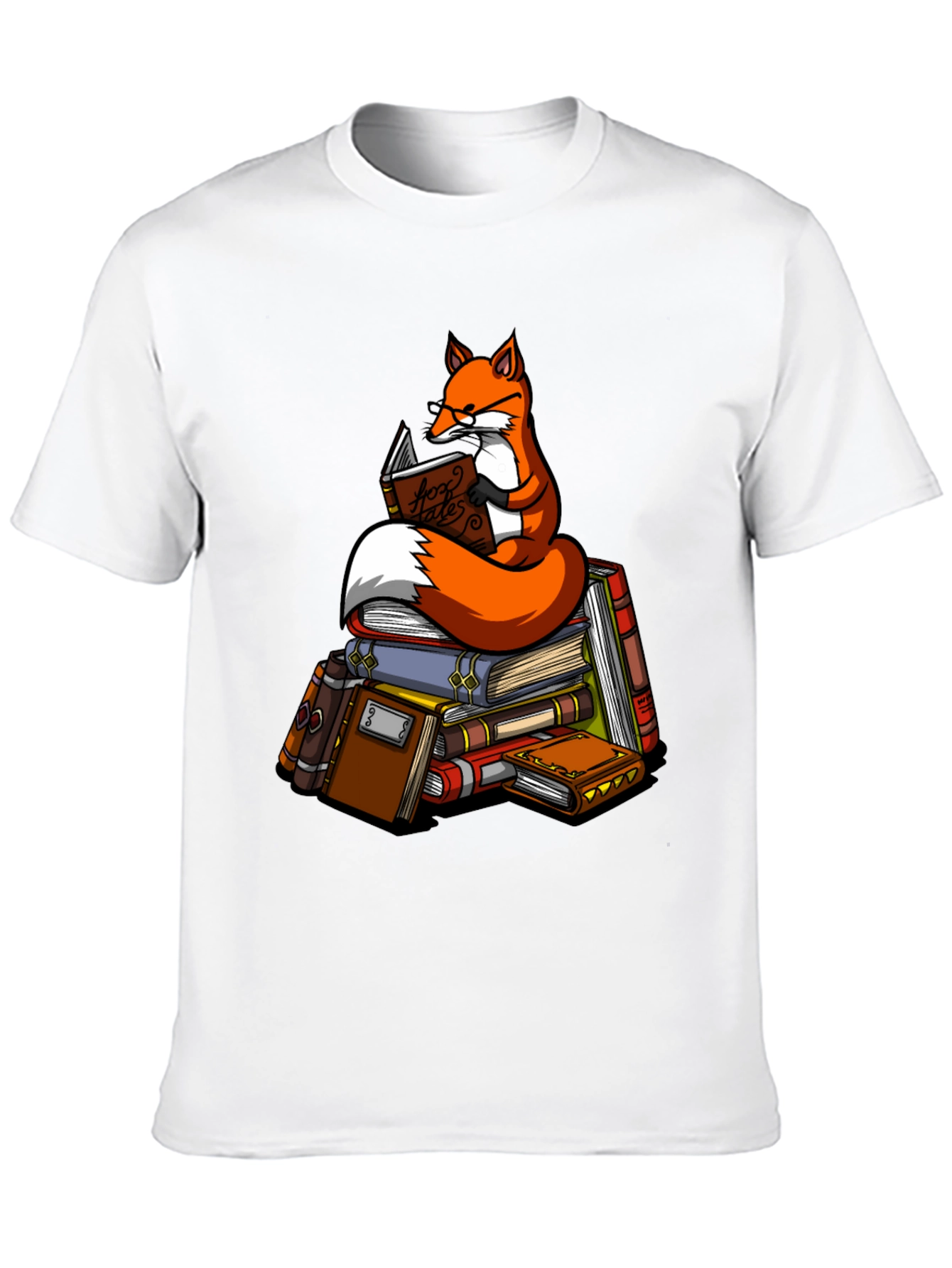 Fox Reading Books T-Shirt - Clever Design