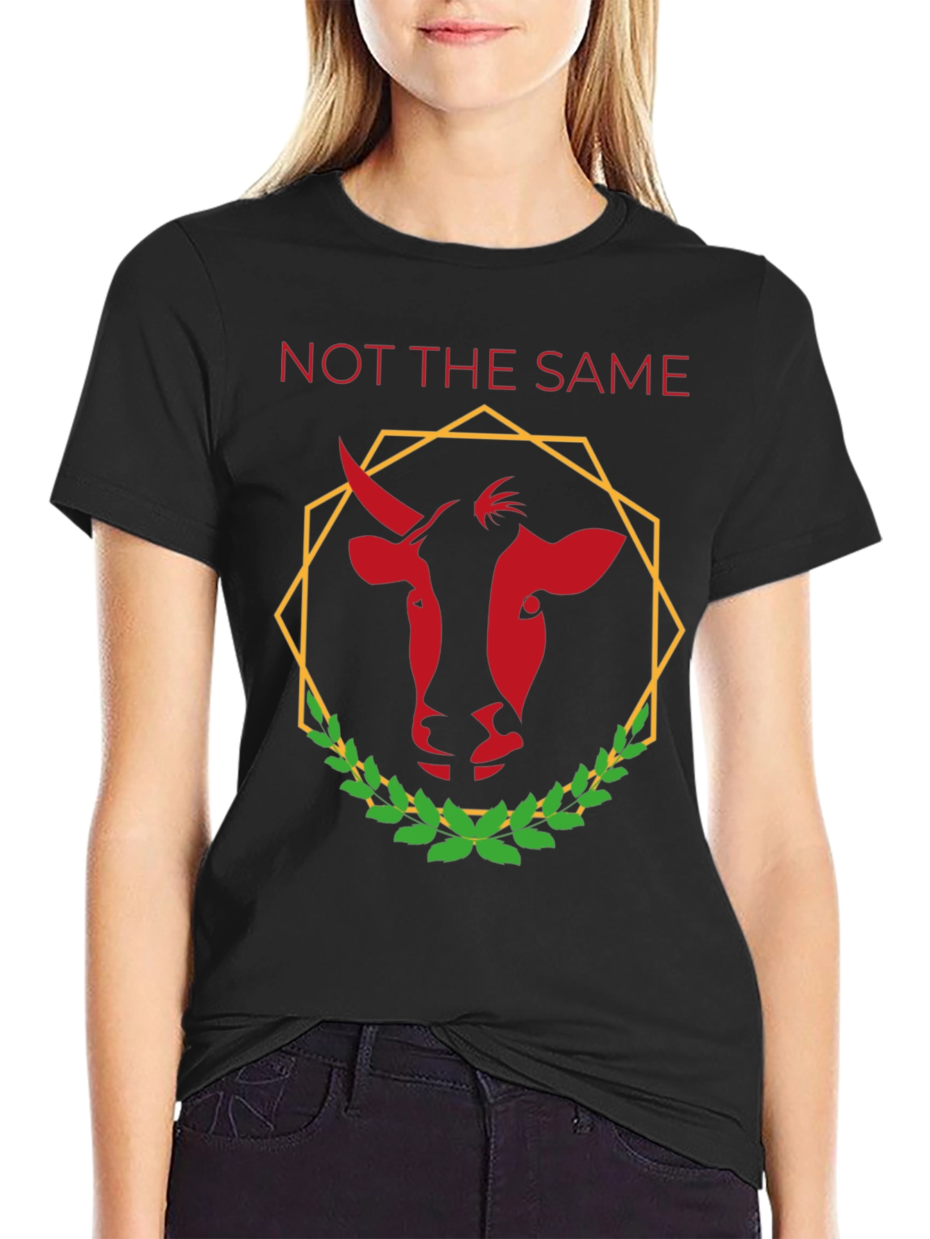 Not The Same Bull Graphic Tee - Black
