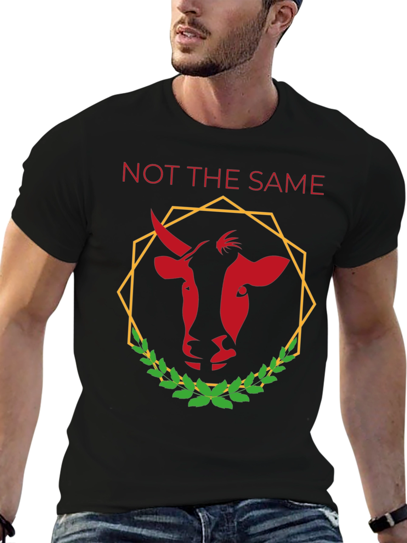 Not The Same Bull Graphic Tee - Black
