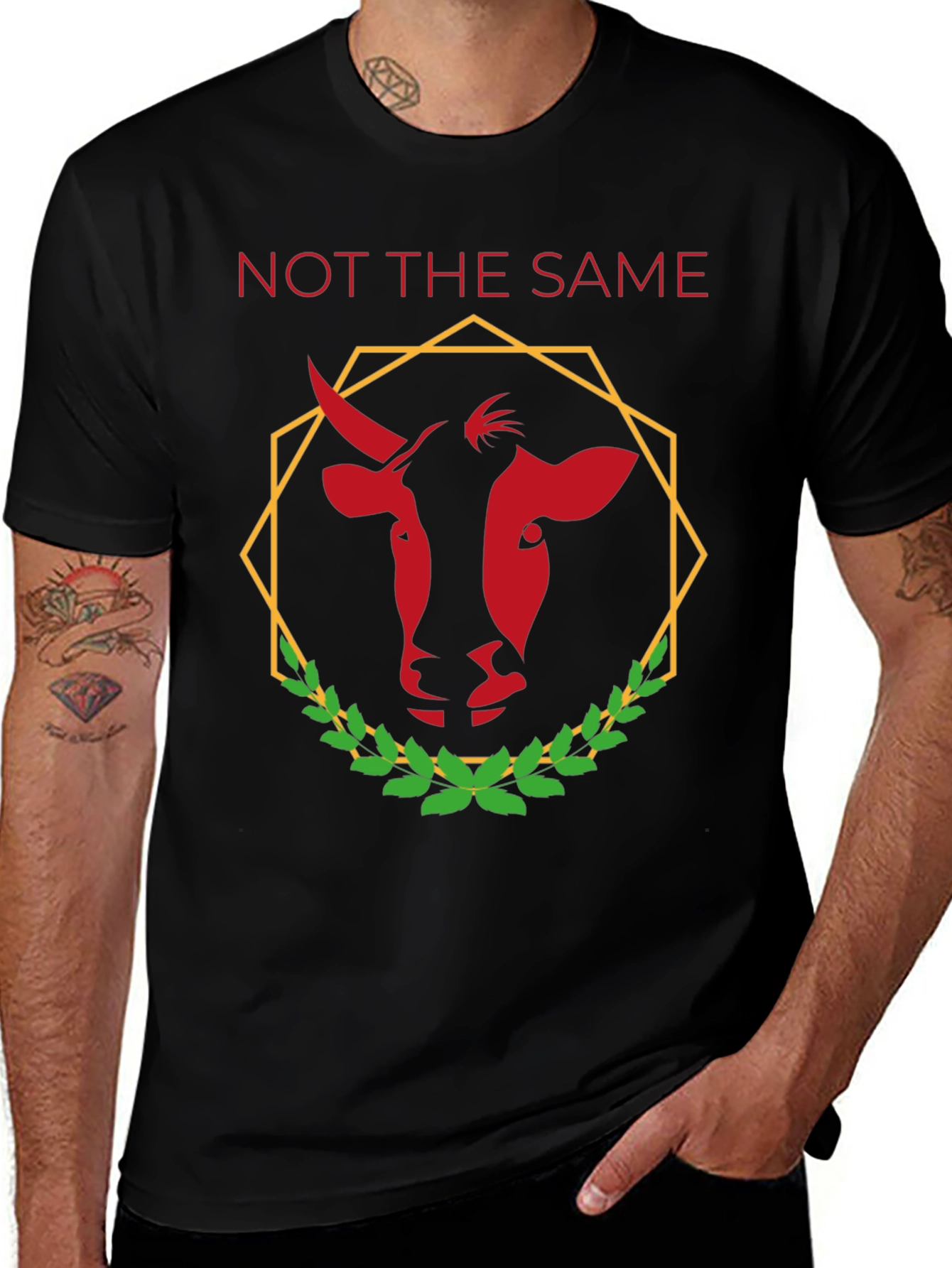 Not The Same Bull Graphic Tee - Black