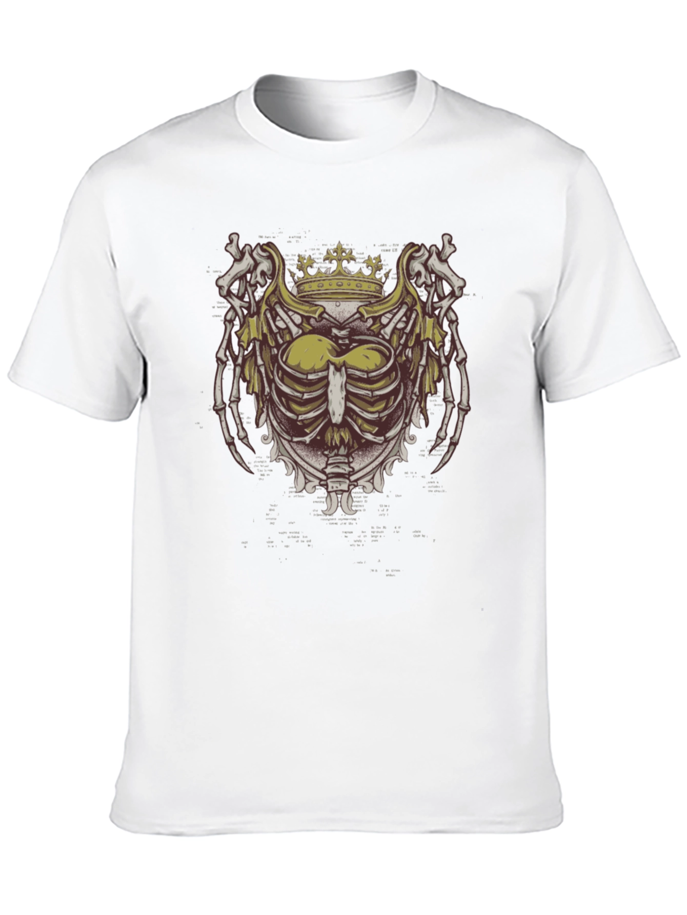 Gothic Crown Ribcage Black T-Shirt