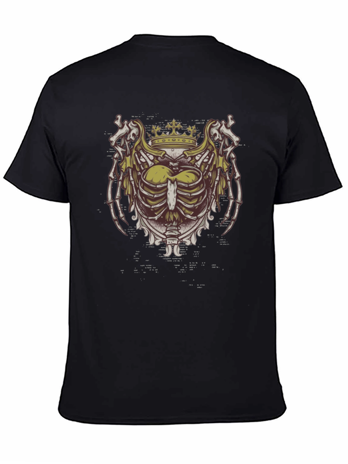Gothic Crown Ribcage Black T-Shirt
