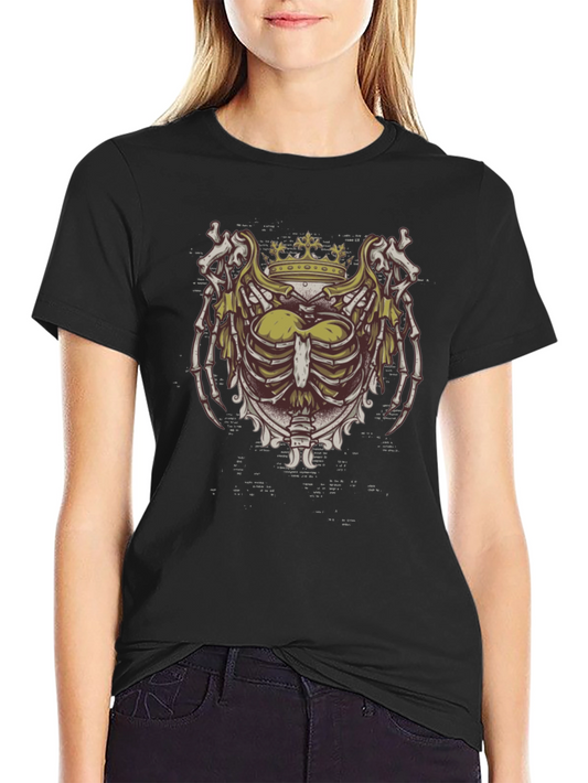 Gothic Crown Ribcage Black T-Shirt
