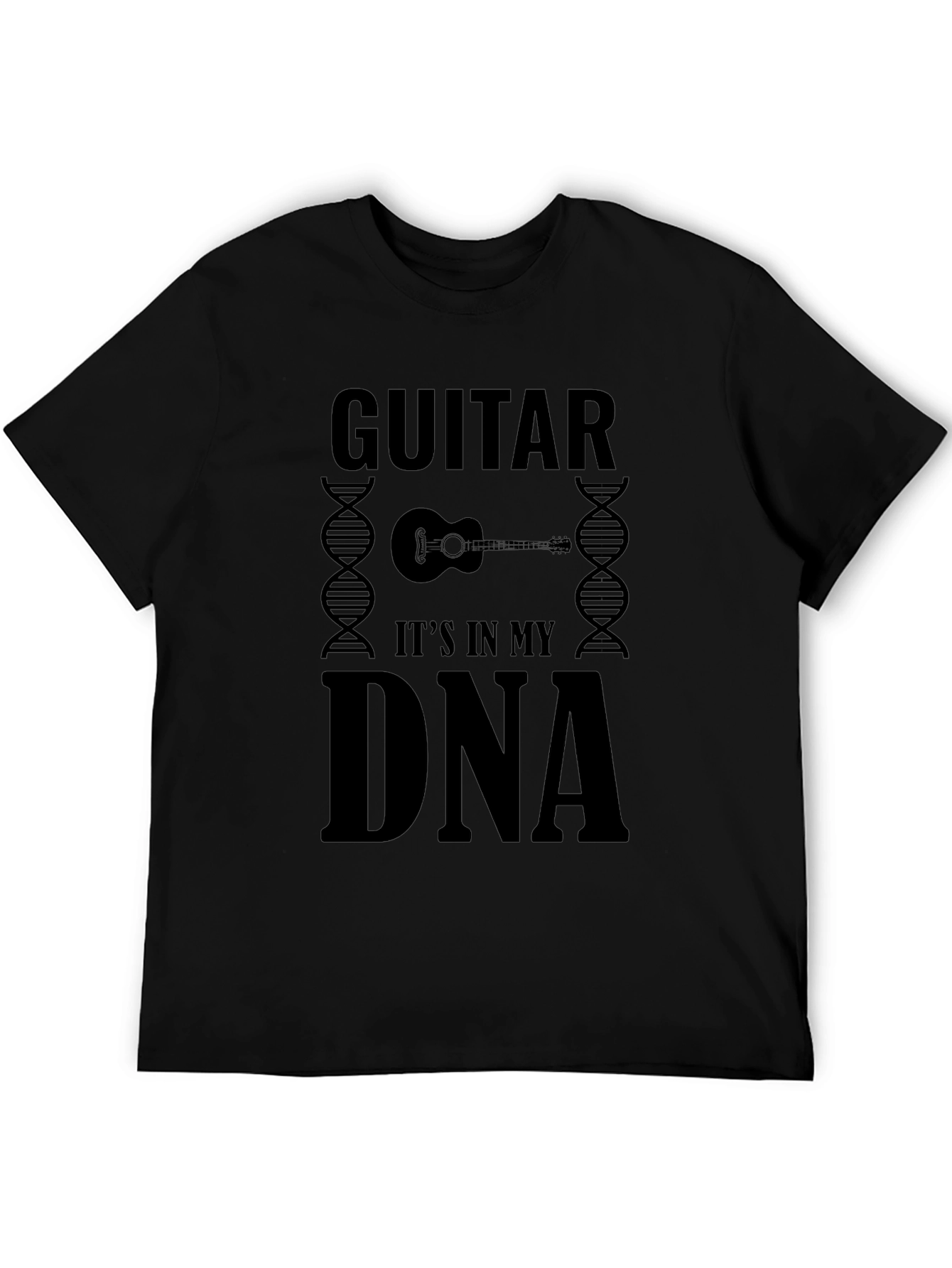 Guitar DNA Black T-Shirt - Music Lover Tee