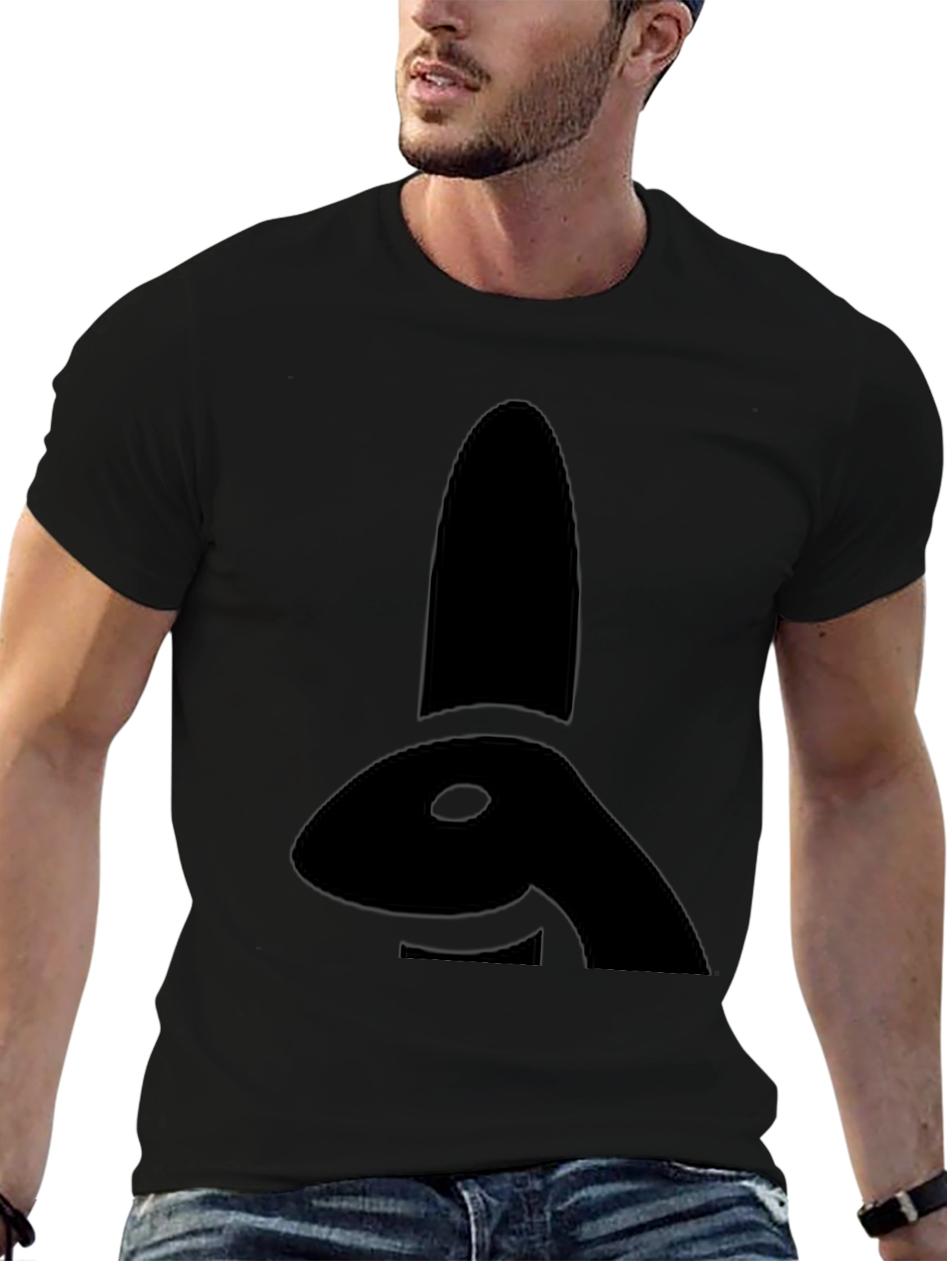 Black Bunny Silhouette Graphic Tee