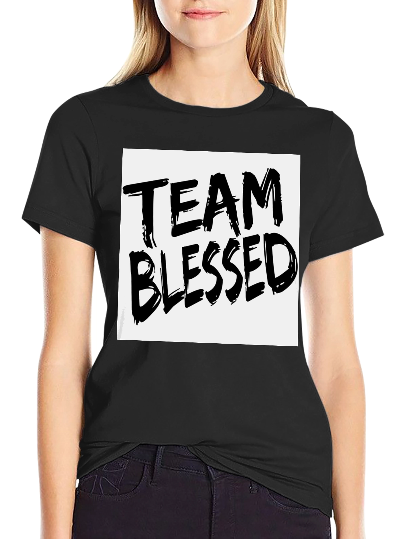 Team Blessed Graphic T-Shirt - Black