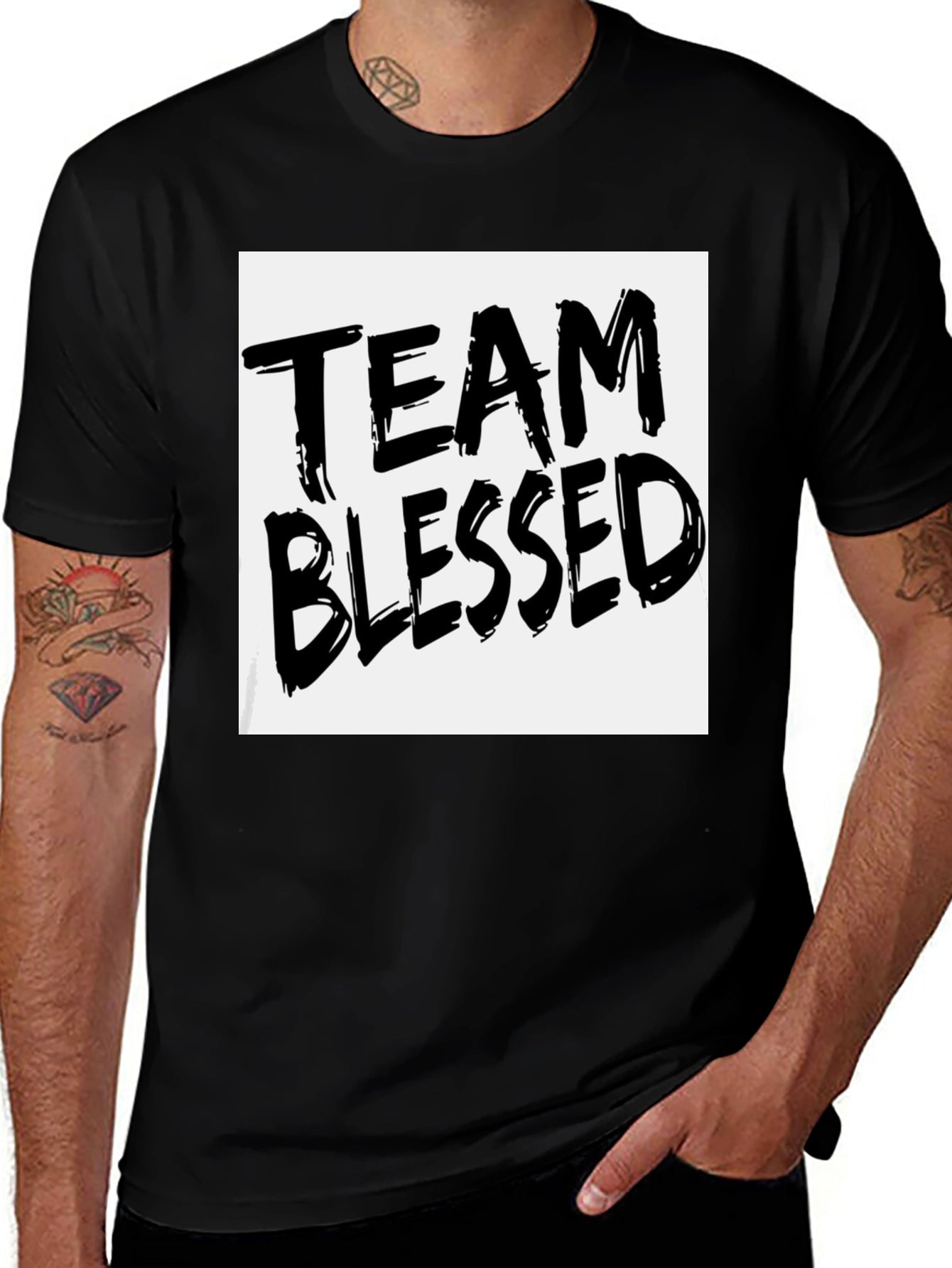Team Blessed Graphic T-Shirt - Black