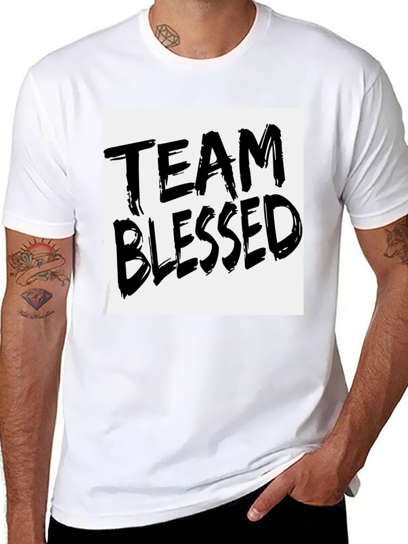 Team Blessed Graphic T-Shirt - Black