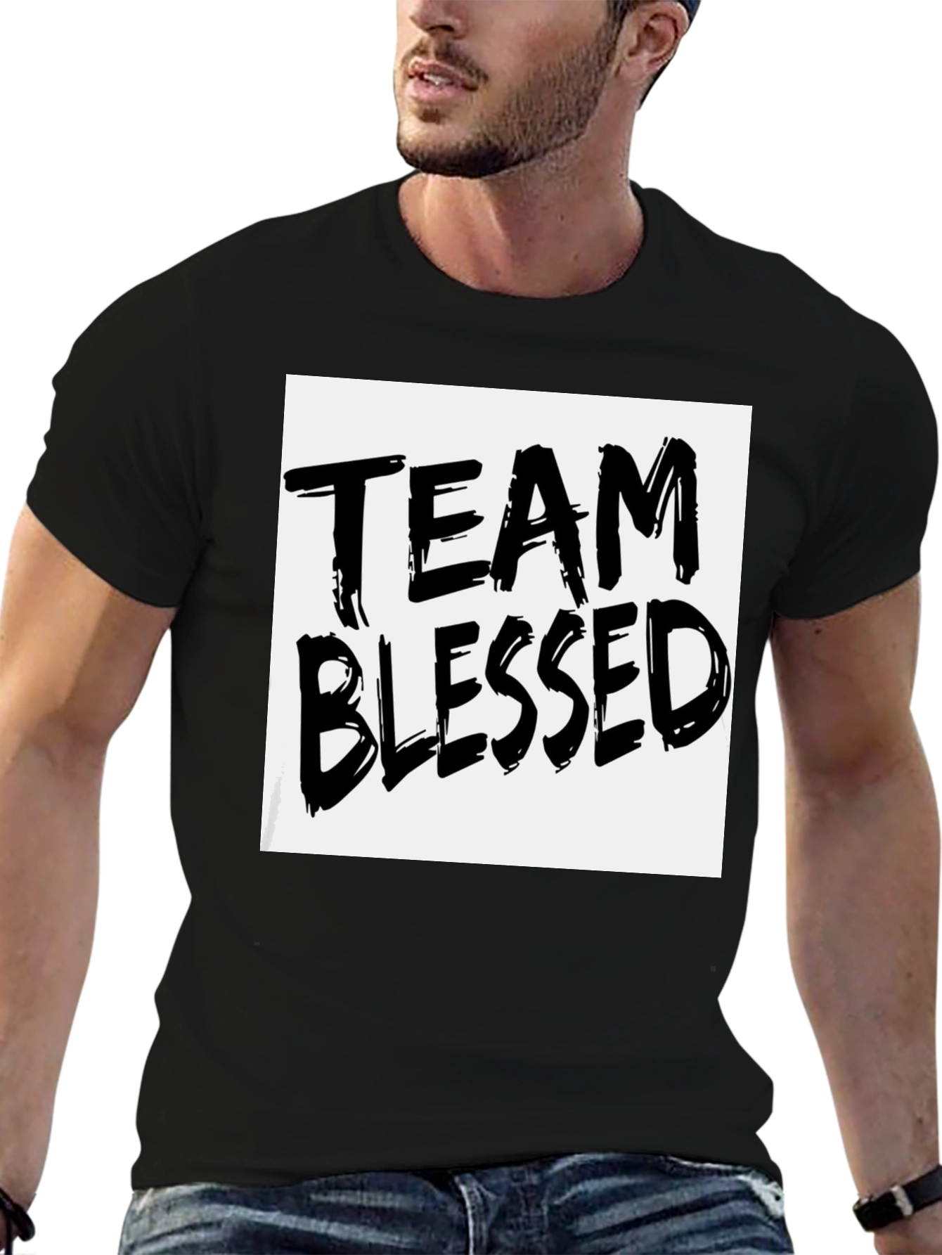 Team Blessed Graphic T-Shirt - Black