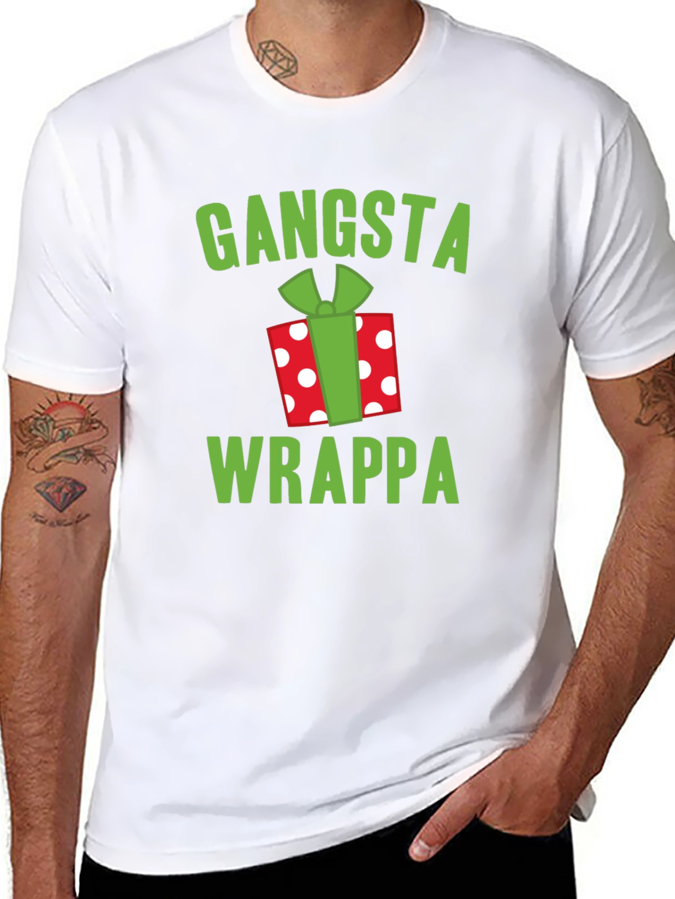 Gangsta Wrappa Christmas Graphic T-Shirt
