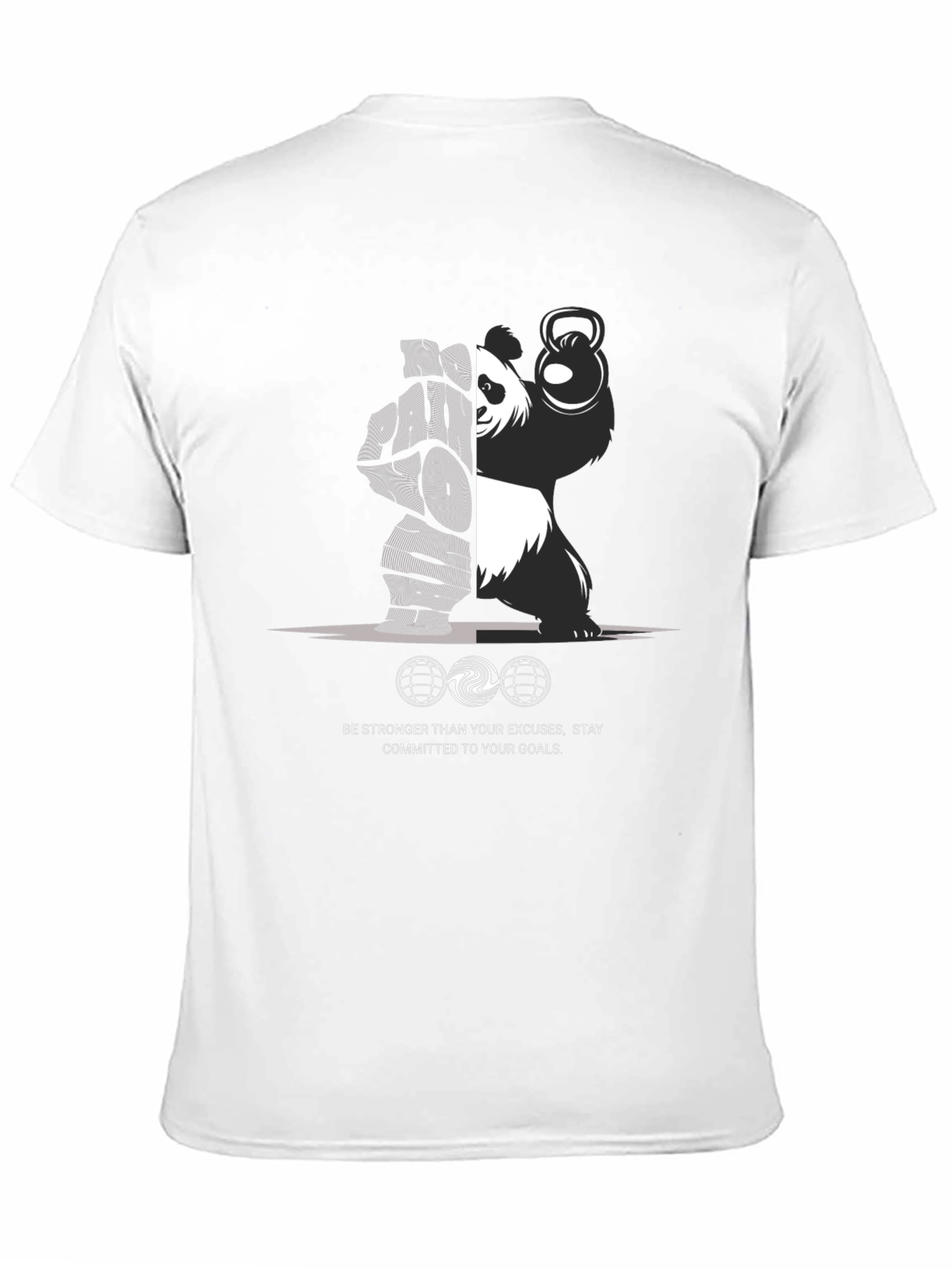 Motivational Panda Lifting Kettlebell T-Shirt