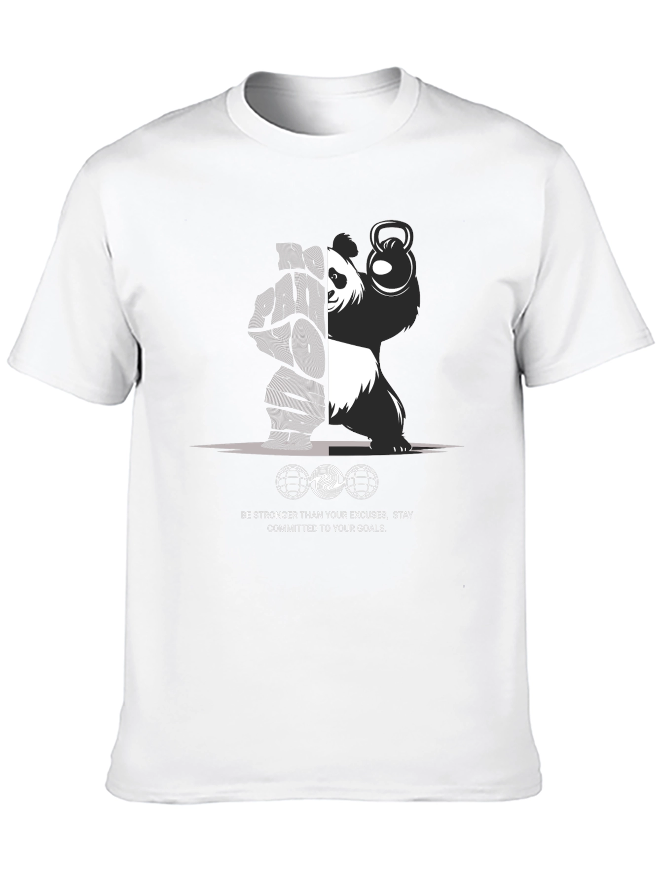 Motivational Panda Lifting Kettlebell T-Shirt