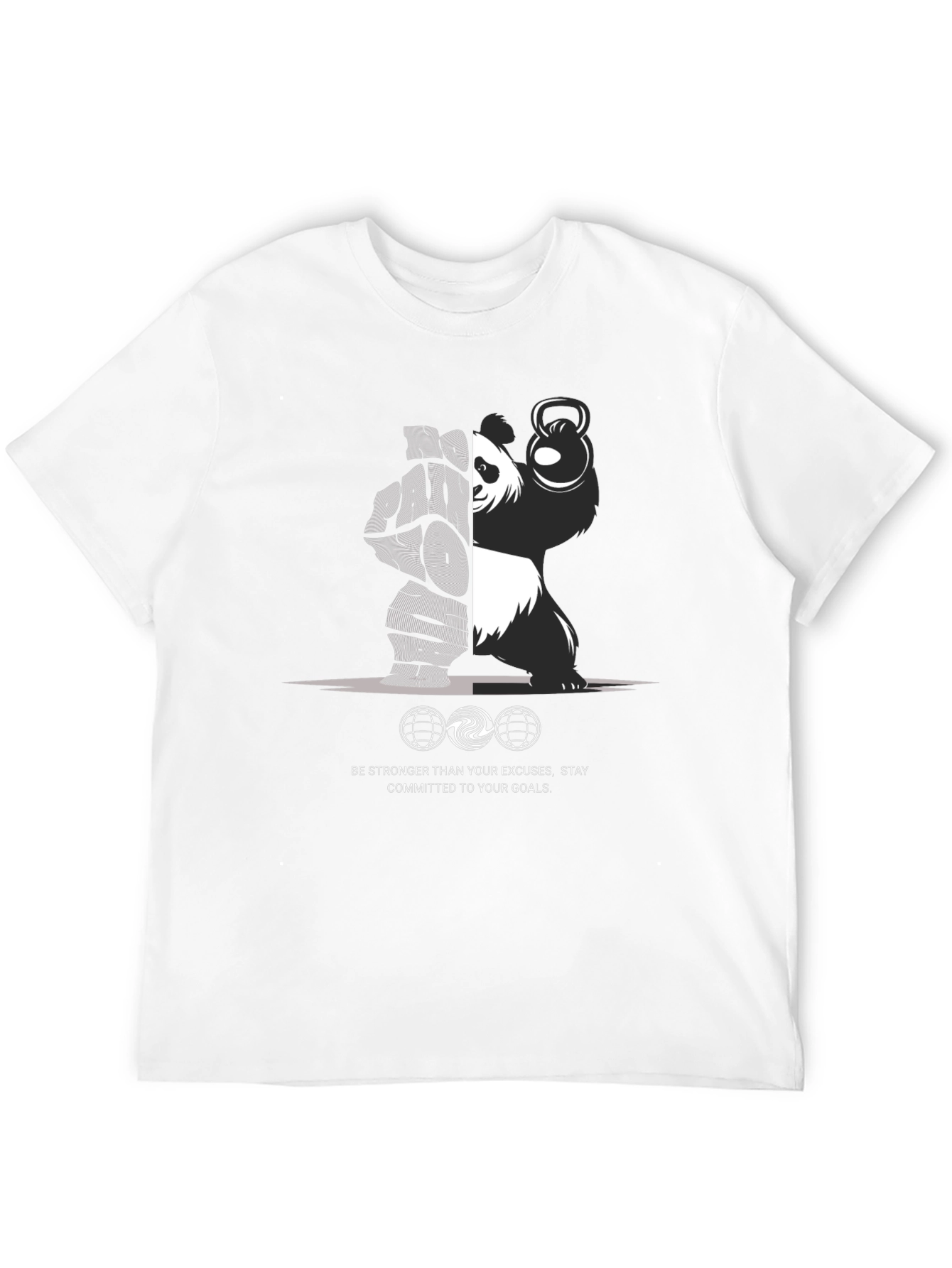 Motivational Panda Lifting Kettlebell T-Shirt