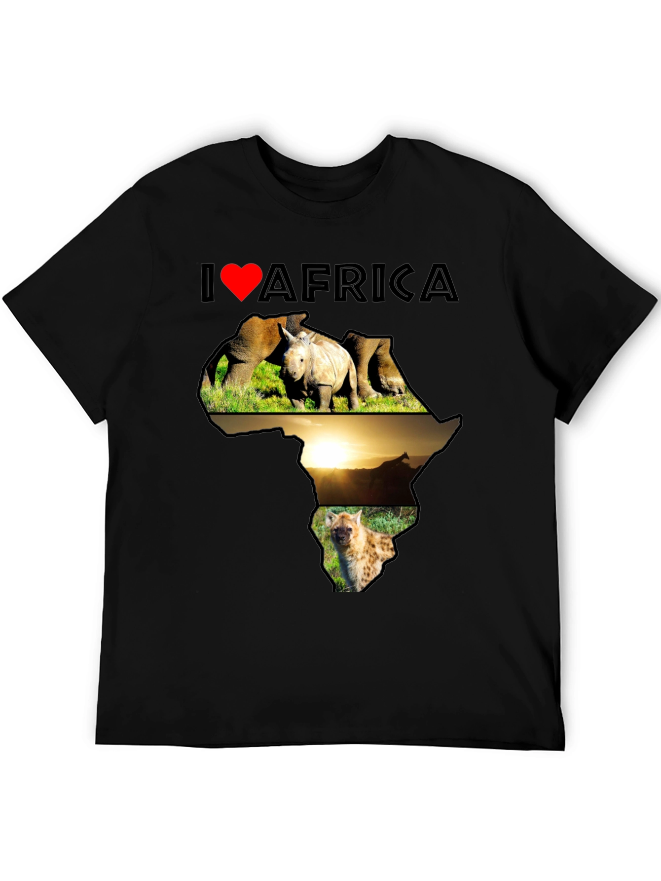 I Love Africa T-Shirt - Wildlife & Continent Design
