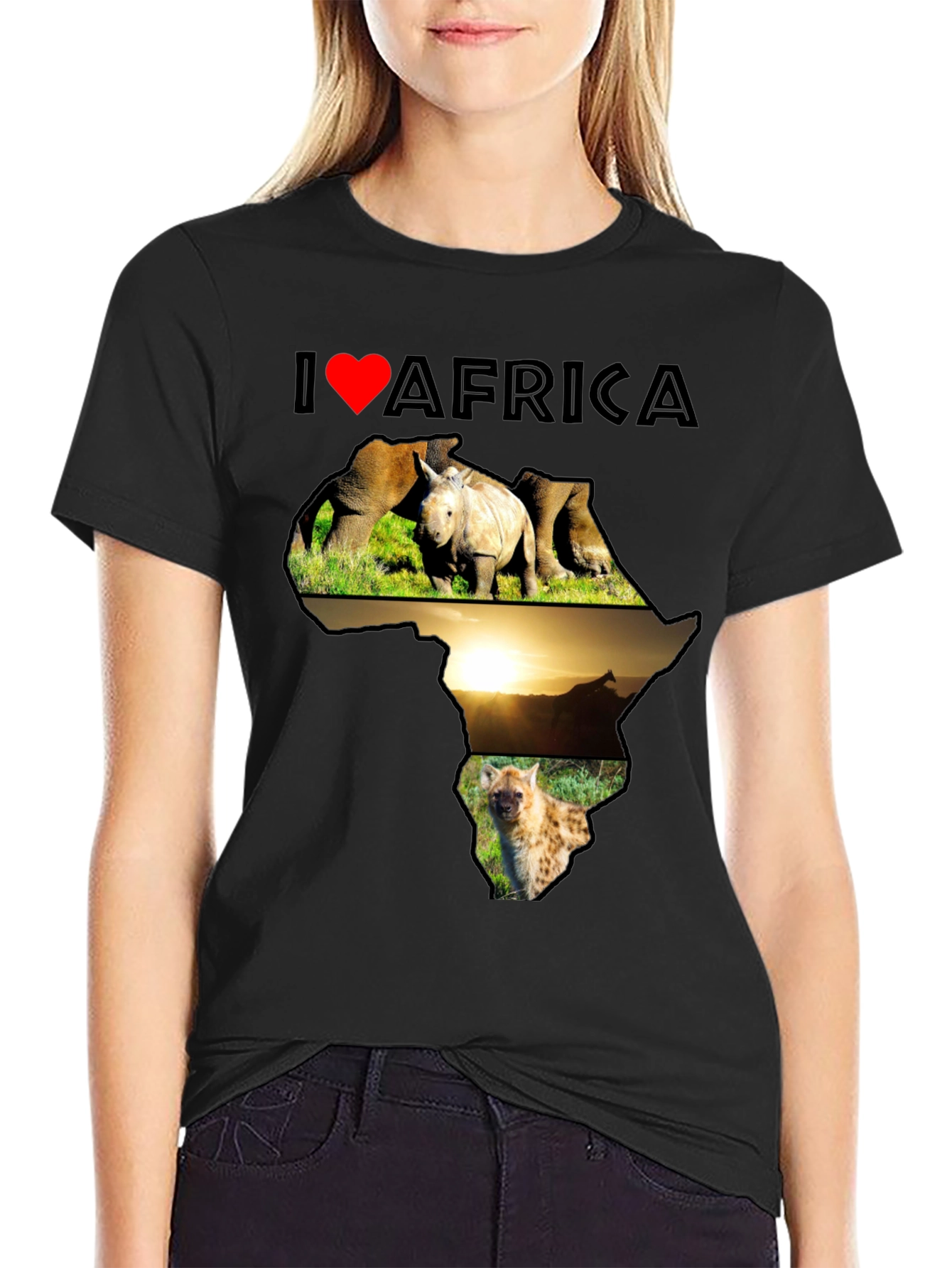 I Love Africa T-Shirt - Wildlife & Continent Design