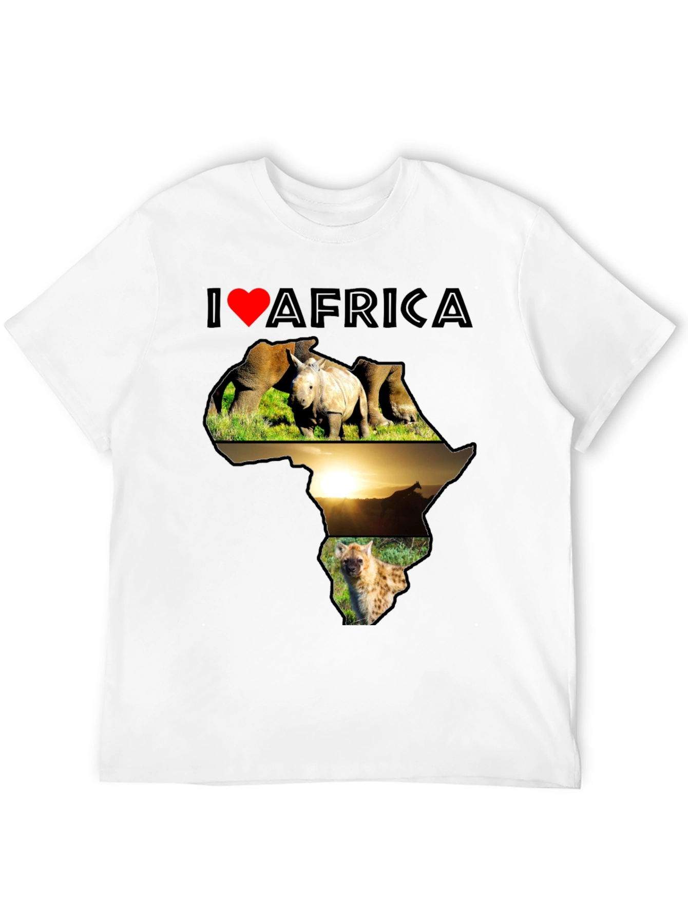 I Love Africa T-Shirt - Wildlife & Continent Design