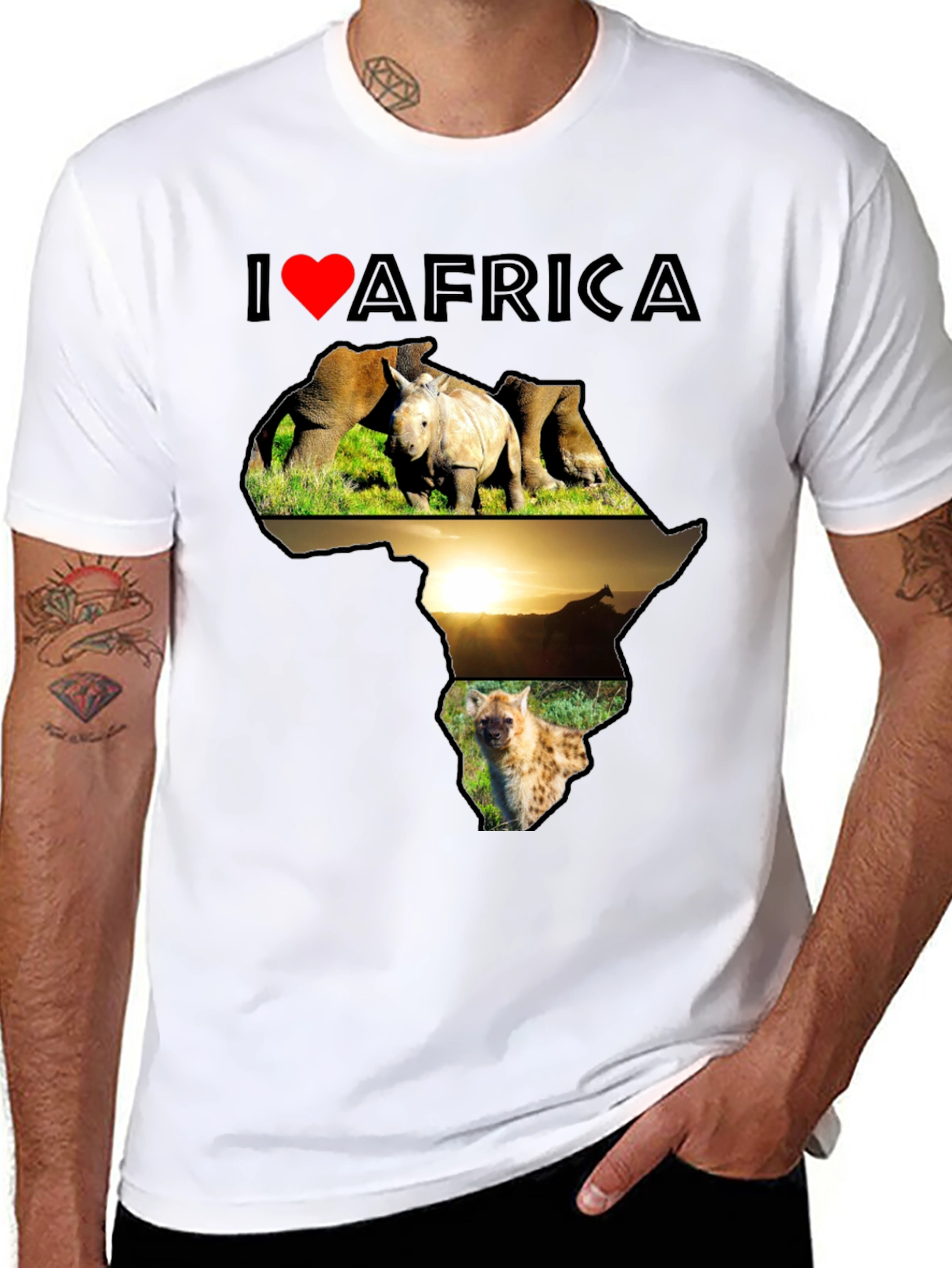 I Love Africa T-Shirt - Wildlife & Continent Design