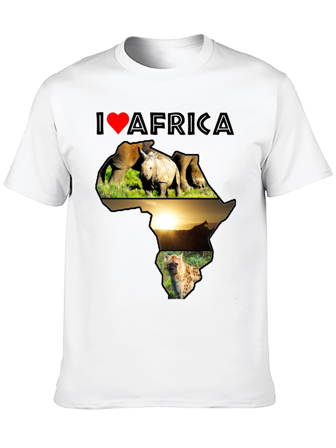 I Love Africa T-Shirt - Wildlife & Continent Design