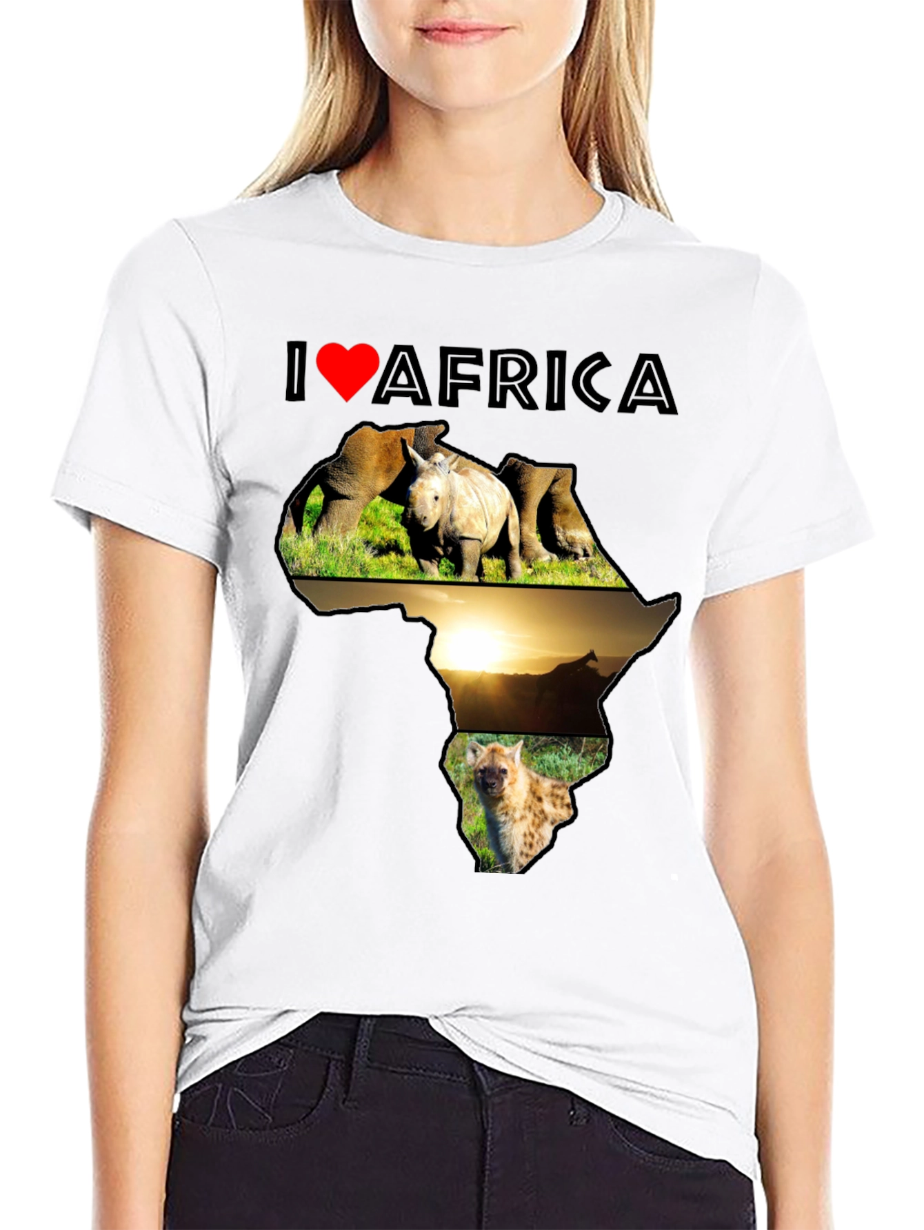 I Love Africa T-Shirt - Wildlife & Continent Design