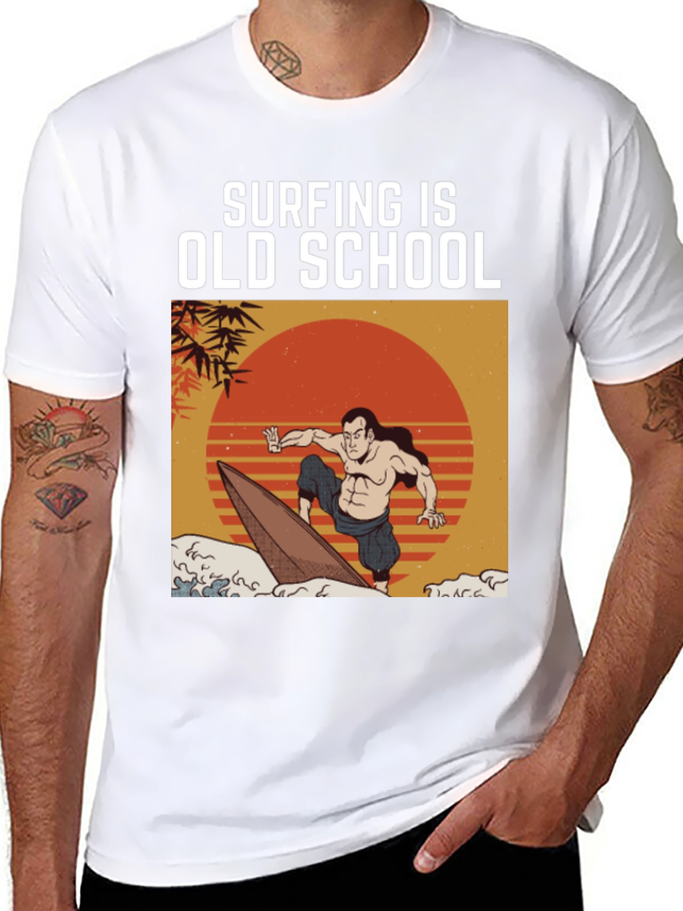 Surfing is Old School Graphic Tee