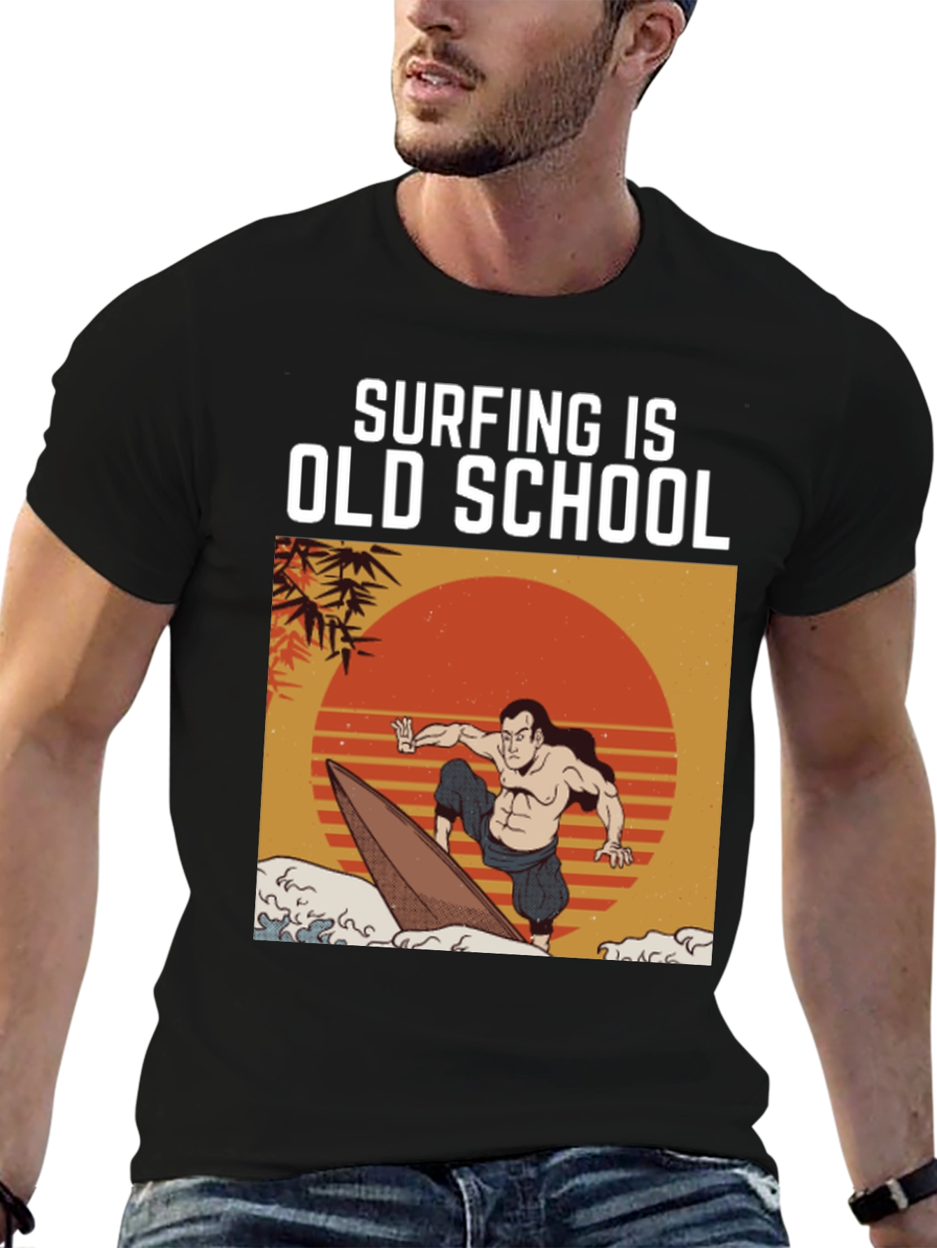 Surfing is Old School Graphic Tee