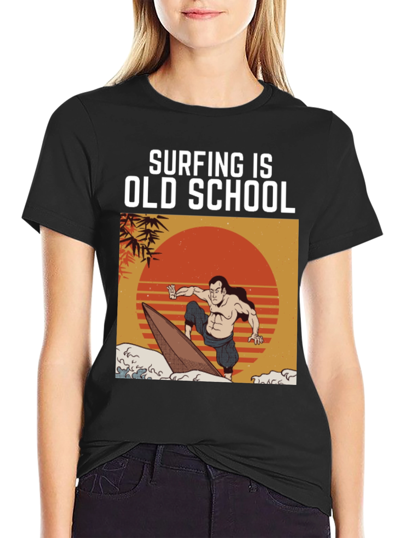 Surfing is Old School Graphic Tee