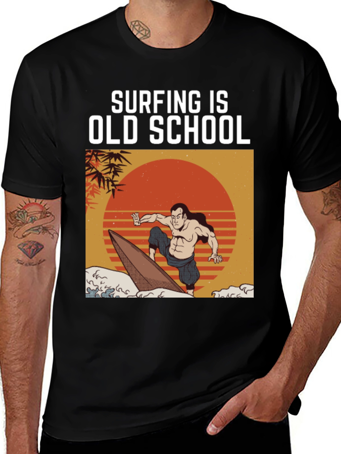 Surfing is Old School Graphic Tee