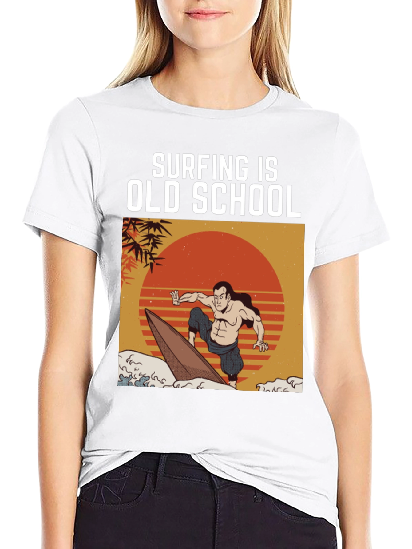 Surfing is Old School Graphic Tee