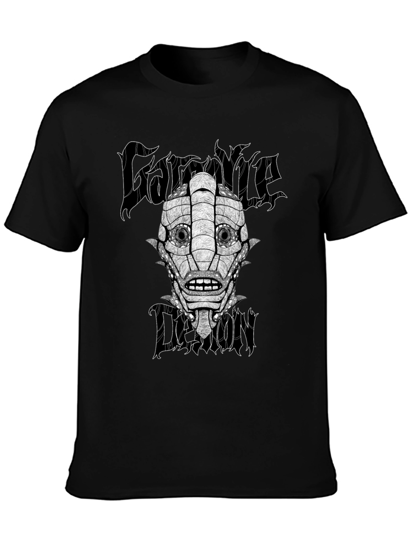 Gargoyle Demon Graphic Black T-Shirt