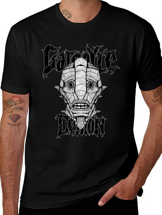 Gargoyle Demon Graphic Black T-Shirt