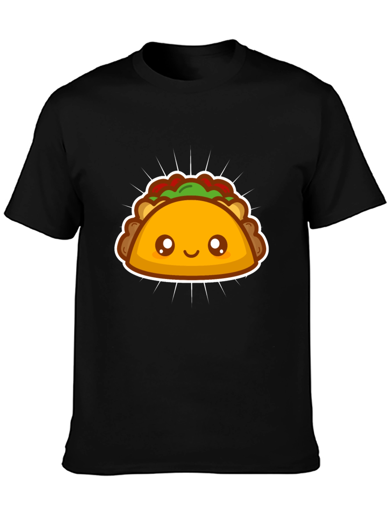 Cute Taco Graphic Tee - Black Cotton T-Shirt
