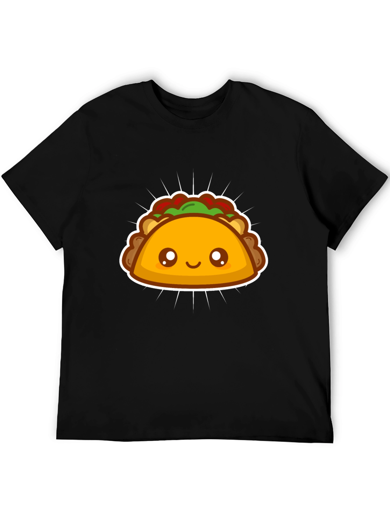 Cute Taco Graphic Tee - Black Cotton T-Shirt