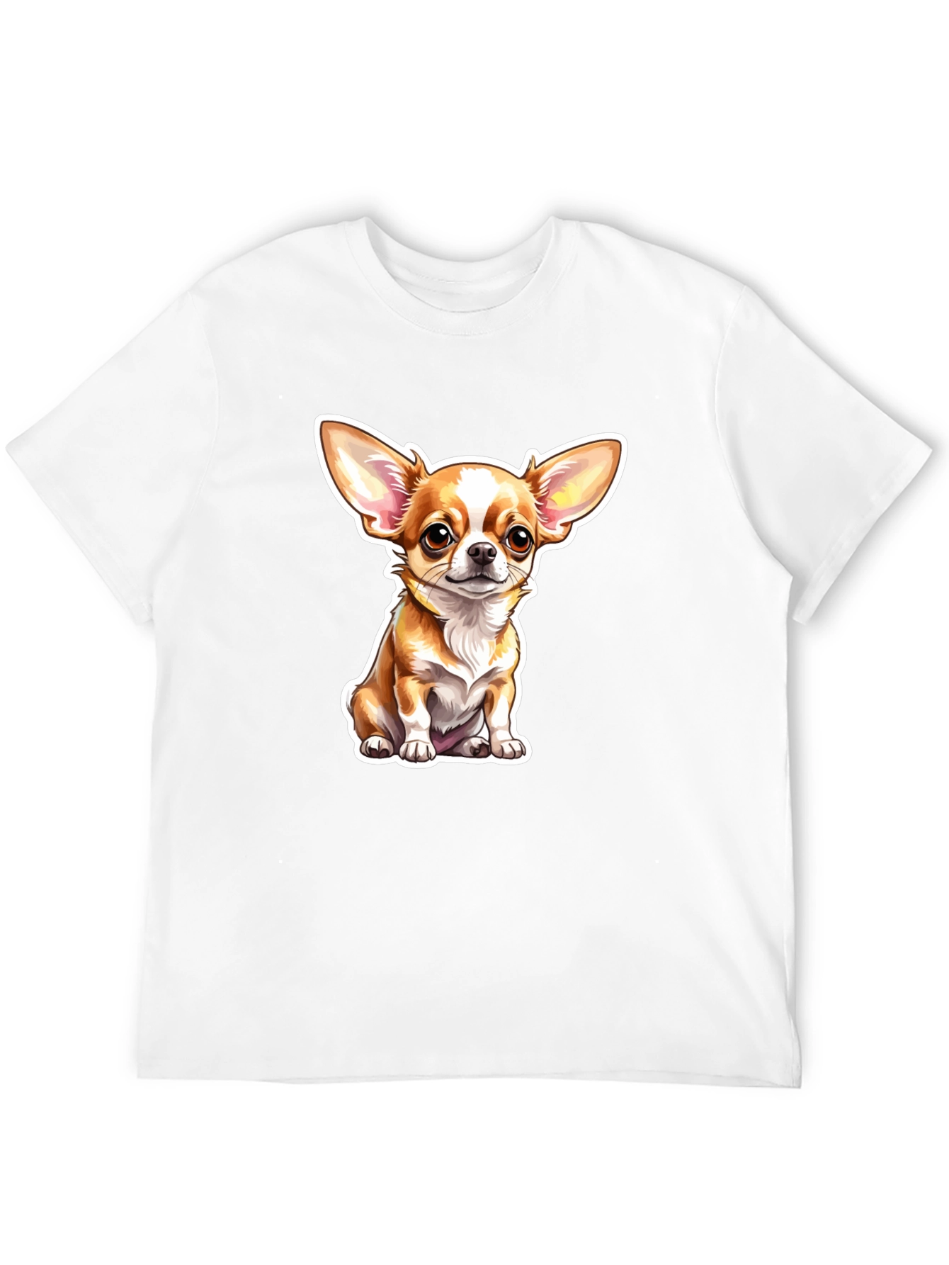 Chihuahua Dog Cartoon Graphic Black T-Shirt